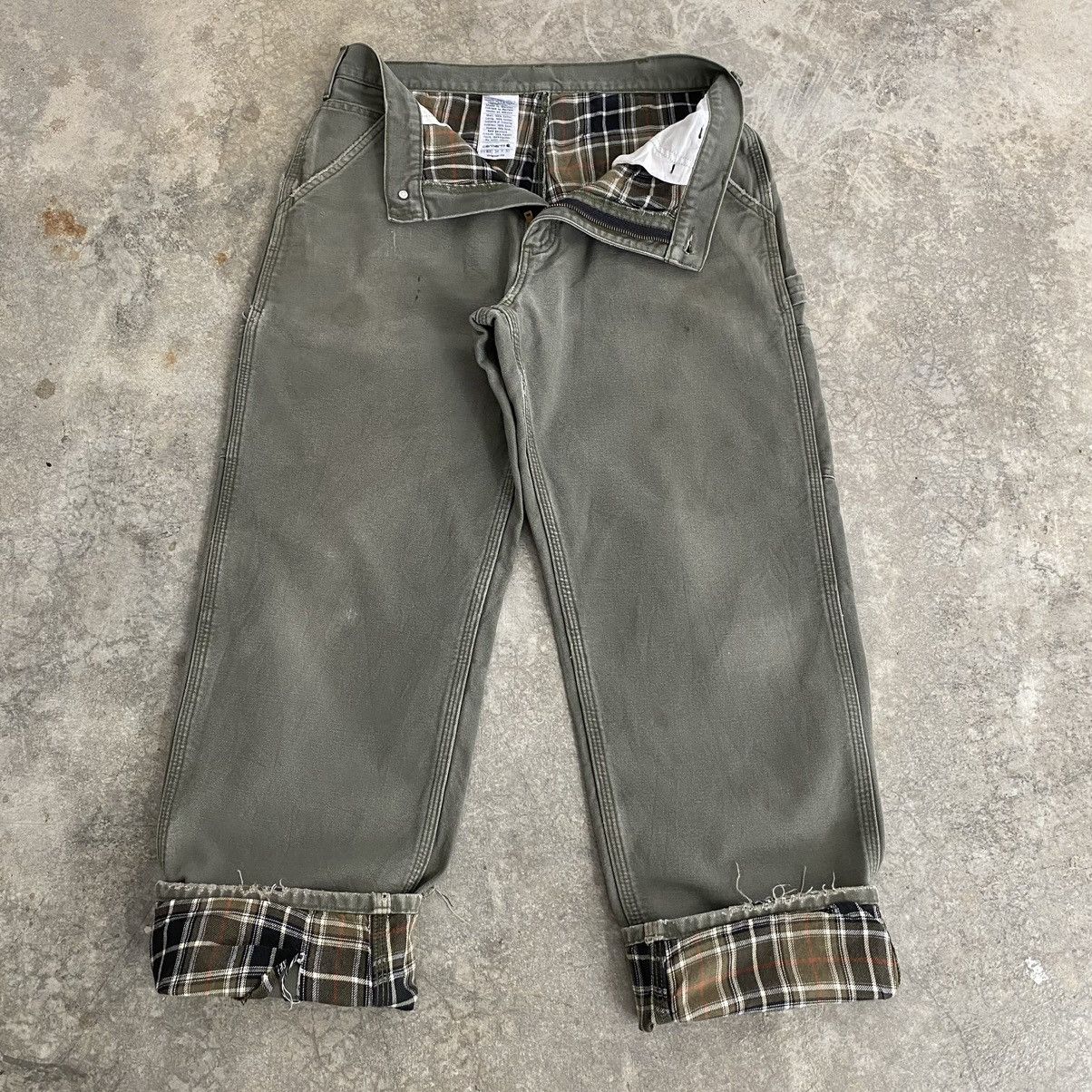 Carhartt VTG Carhartt Blanket Lined Moss Green Carpenter Pants Size US 33 - 3 Thumbnail