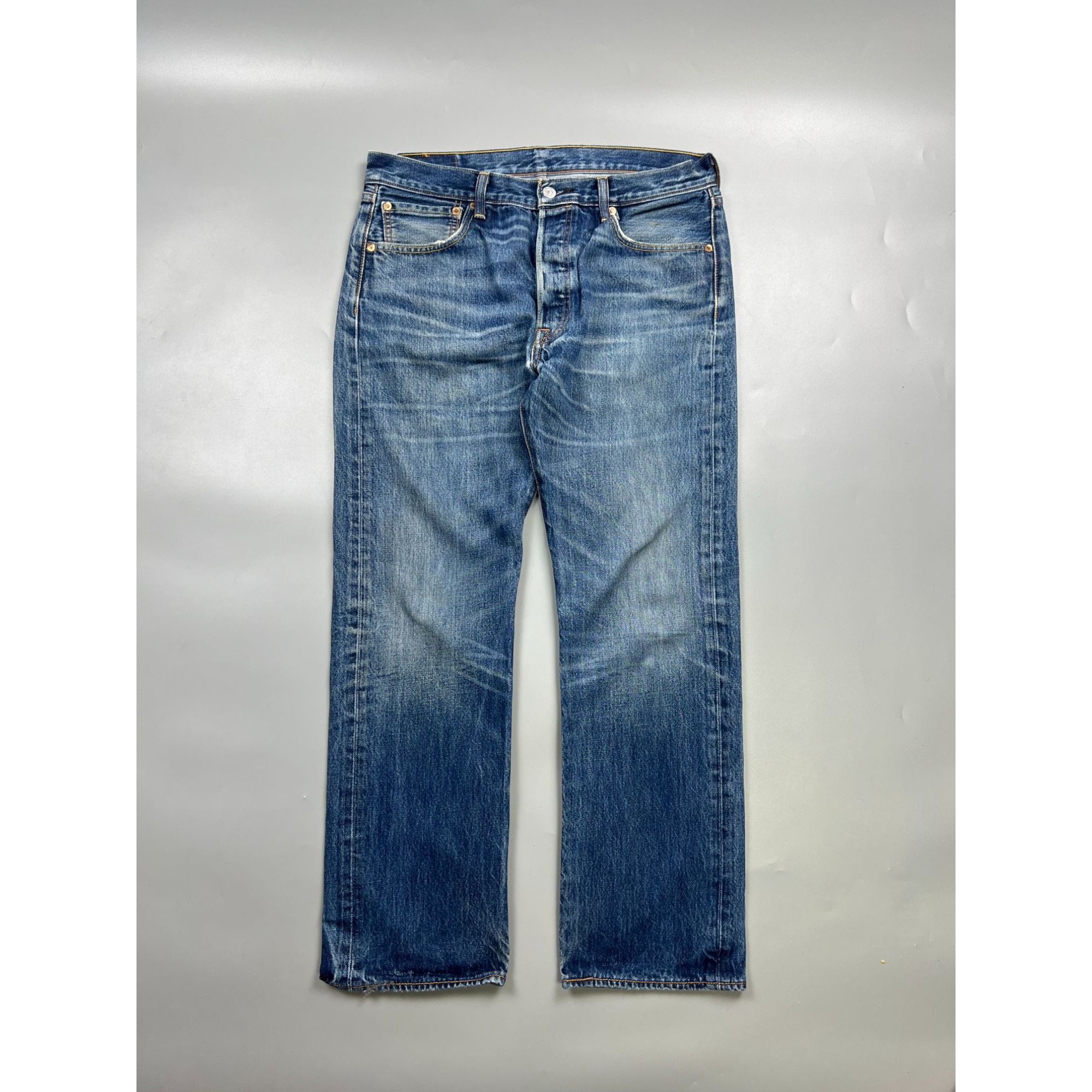 Levi's Levi’s 501 Distressed Denim Jeans Pants (Y0918) Size US 34 / EU 50 - 1 Thumbnail