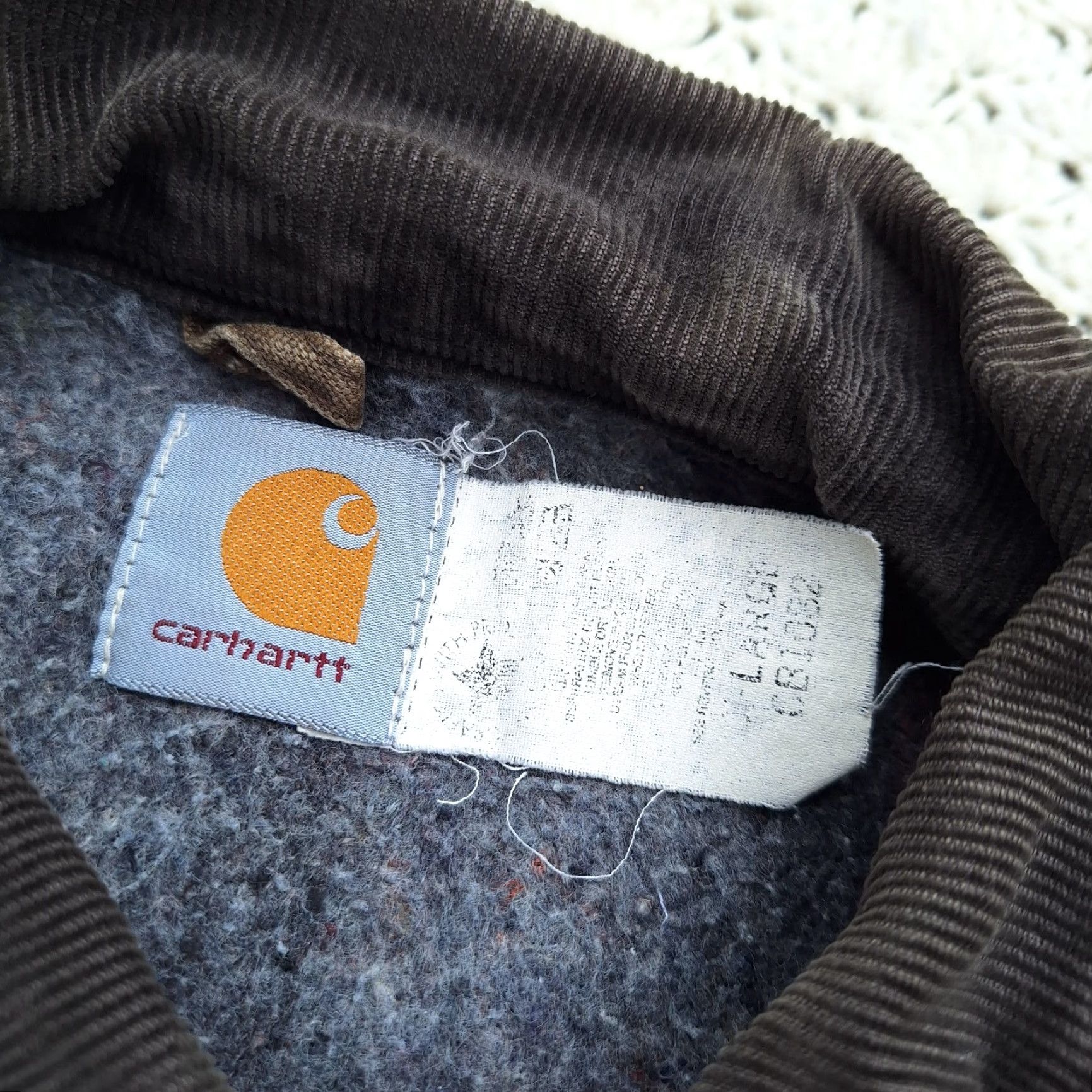 VINTAGE Carhartt CB1082 Blanket Lined Canvas Distressed Chore Jacket Coat Large Mens