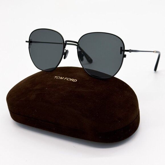 NEW TOM FORD TF976/K 02A BLACK FT0976/S 02A SUNGLASSES T