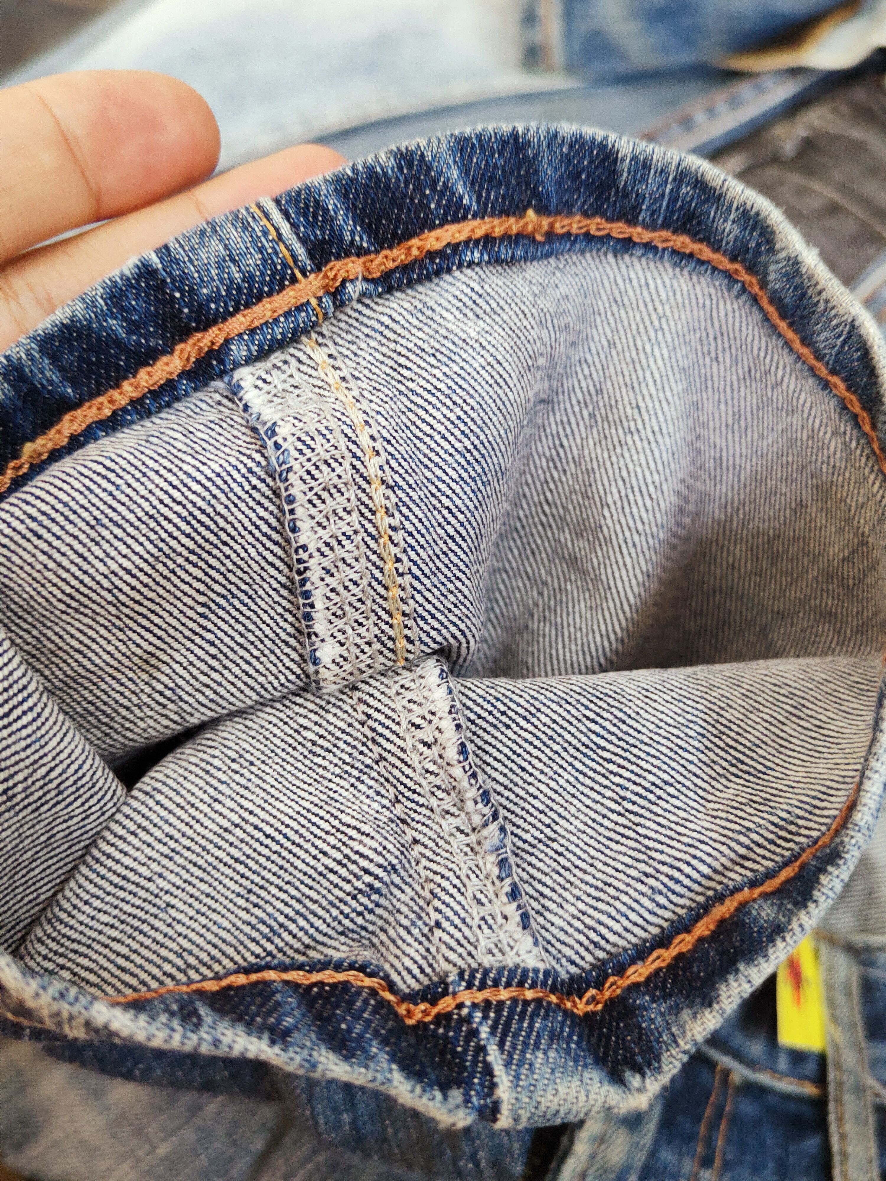 Japanese Brand Wrangler Dark Blue Distressed Ripped denim Jeans #W501 Size US 31 - 14 Thumbnail
