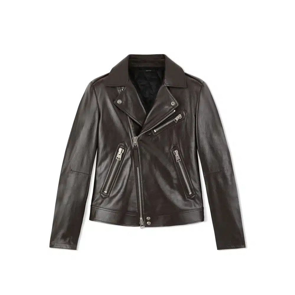 Tom Ford o1loc1c1024 LXR004 Smooth Grain Asymmetric Biker Jacket Size US M / EU 48-50 / 2 - 1 Thumbnail