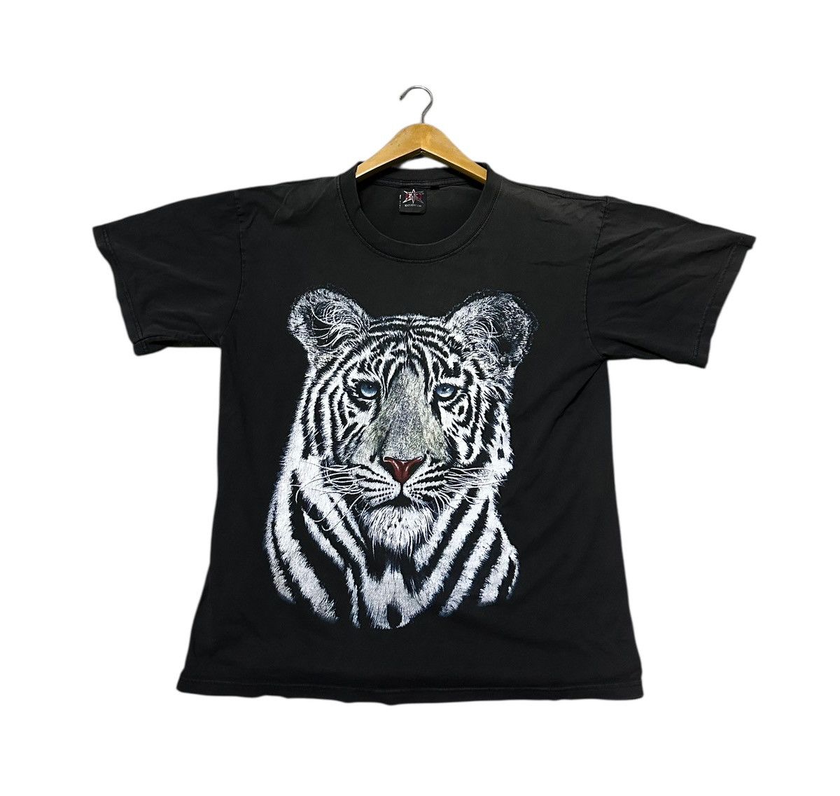 Vintage Vintage 90s Tiger mirror printed tshirt Size US L / EU 52-54 / 3 - 1 Thumbnail