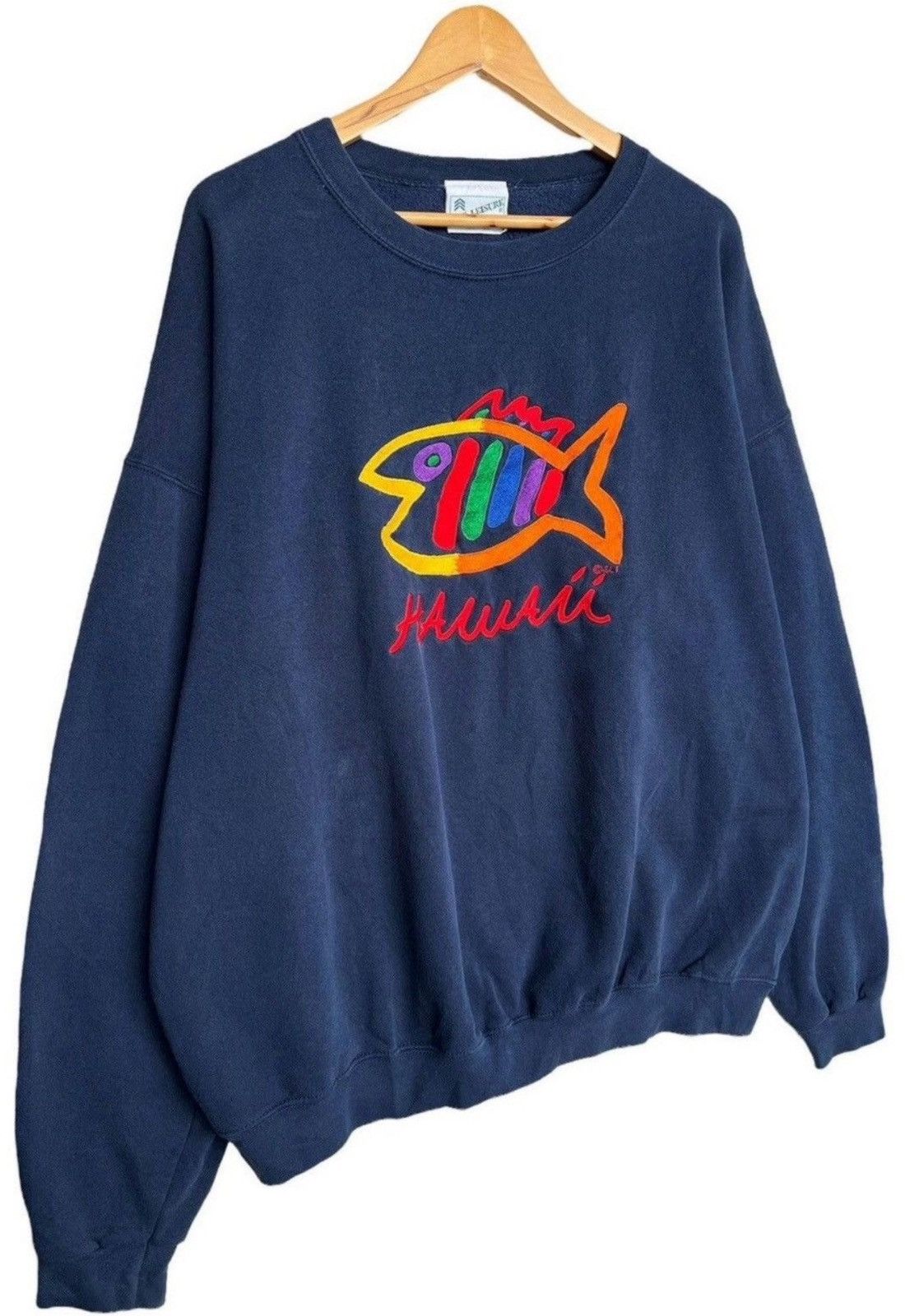 Vintage Vintage 90s Fish Hawaii Longboard Oversized Sweatshirt XXL Size US XXL / EU 58 / 5 - 3 Thumbnail