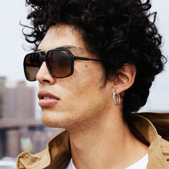 Carrera CARRERA 229/S 0R60 HA Sunglasses Black Brown Aviator Frame Size ONE SIZE - 2 Thumbnail