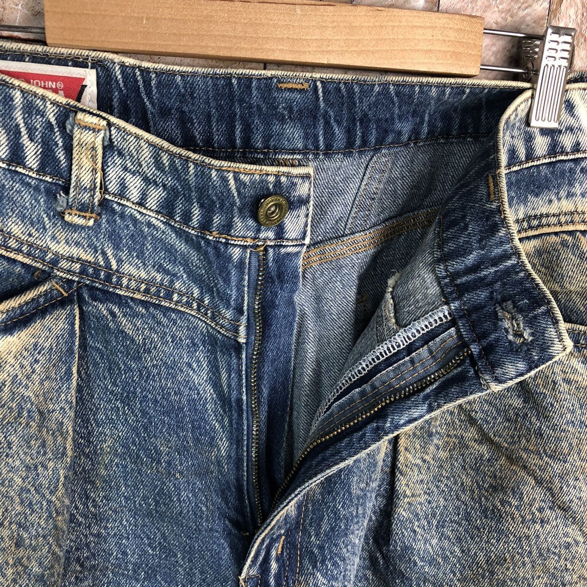 Big John Big John vintage dirty Spana Blue Denim Pants #A1000 Size US 31 - 11 Thumbnail