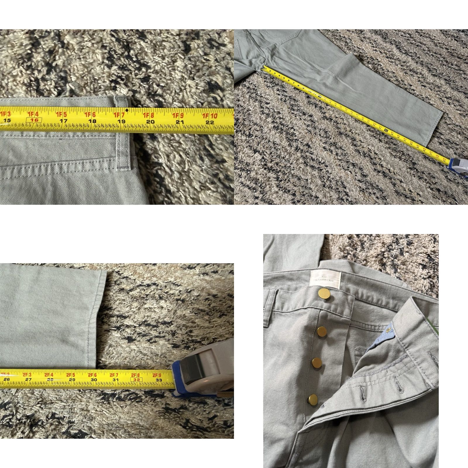 Sid Mashburn Sid Mashburn Mens 38x30 Slim Straight Canvas 5 Pocket Pants GRAY CANVAS Size US 38 / EU 54 - 8 Thumbnail