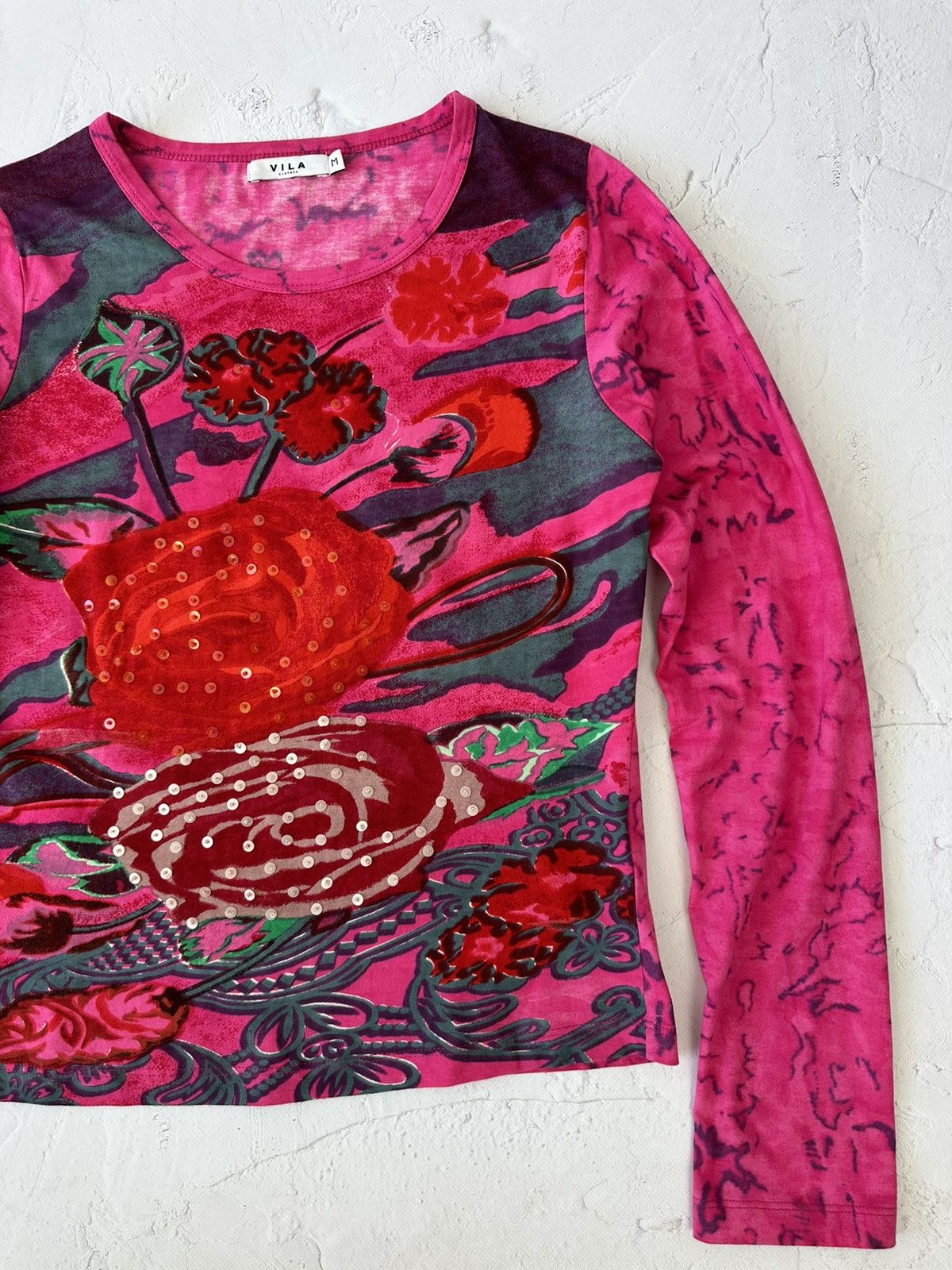 Beauty Beast × If Six Was Nine × Vintage Vintage Crazy Printed Long Sleeve Size M / US 6-8 / IT 42-44 - 3 Thumbnail