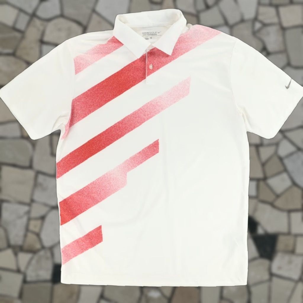 Nike Nike Dri-Fit Graphic High Stretch Polyester Polo Shirt White Men's M Shirt Size US M / EU 48-50 / 2 - 1 Thumbnail