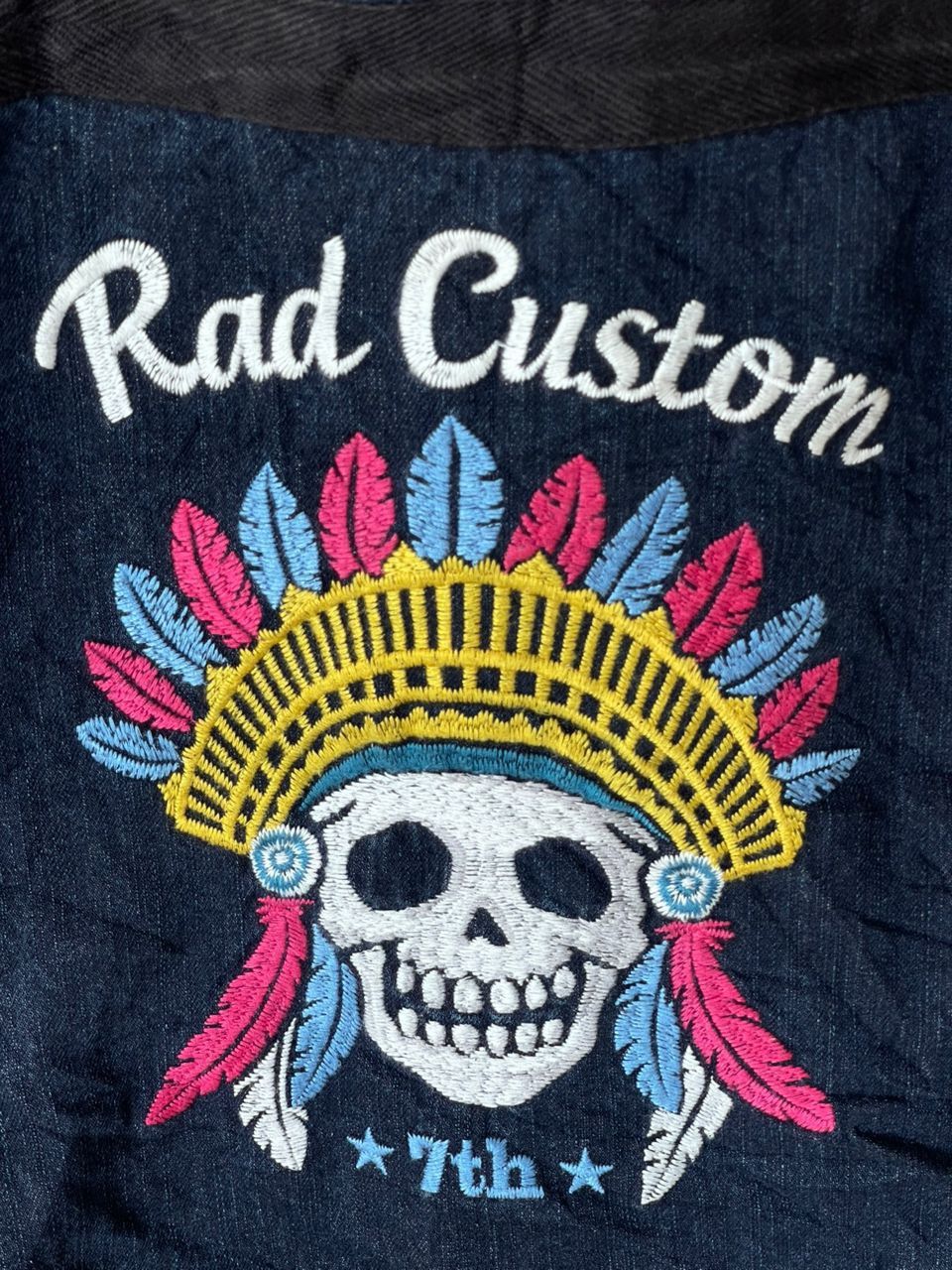 Designer × Japanese Brand Rad Customs Skull Embroidered Denim Tote Bag Size ONE SIZE - 4 Thumbnail