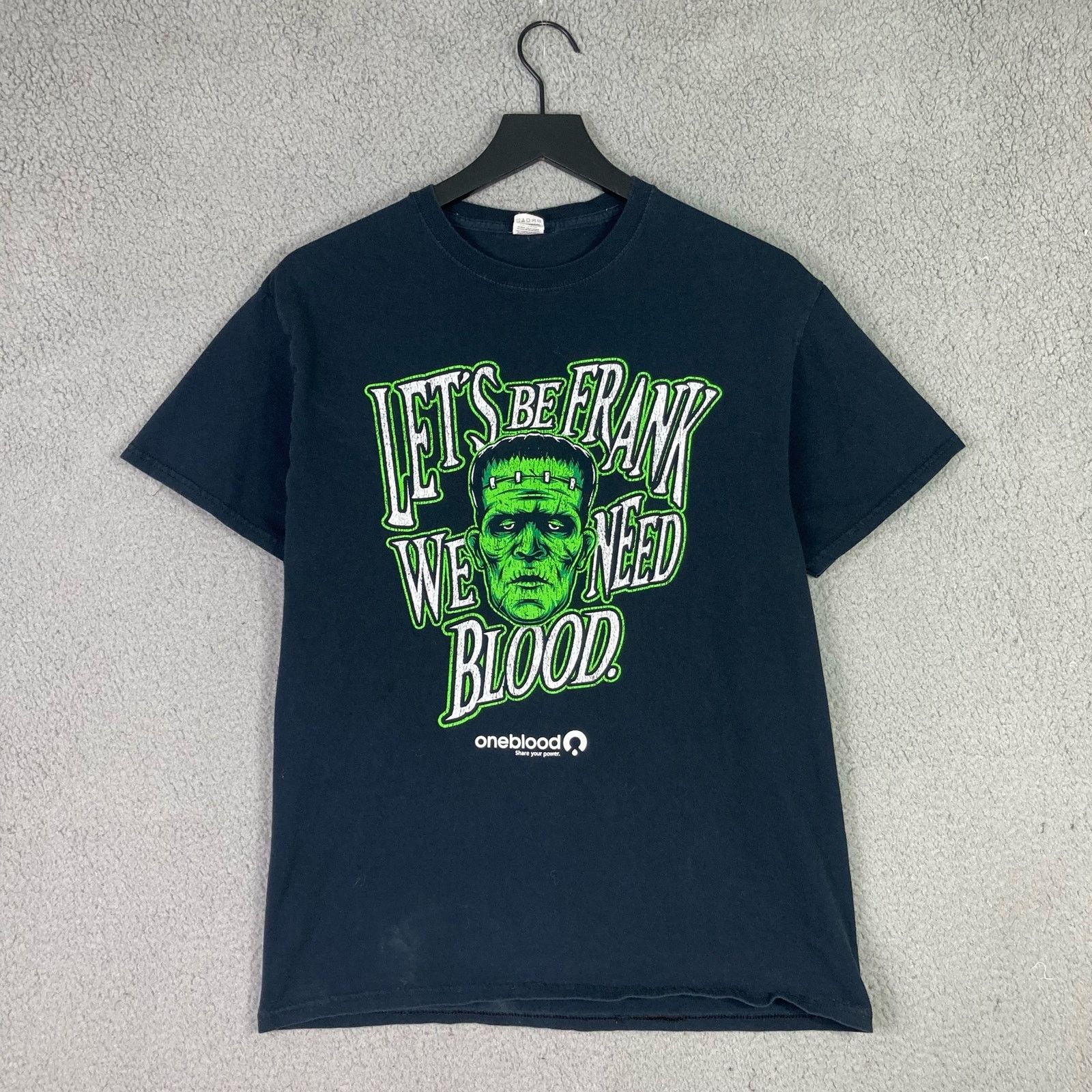 Fruit Of The Loom One Blood Frankenstein Shirt Mens M Classic Horror Monster Size US M / EU 48-50 / 2 - 2 Thumbnail