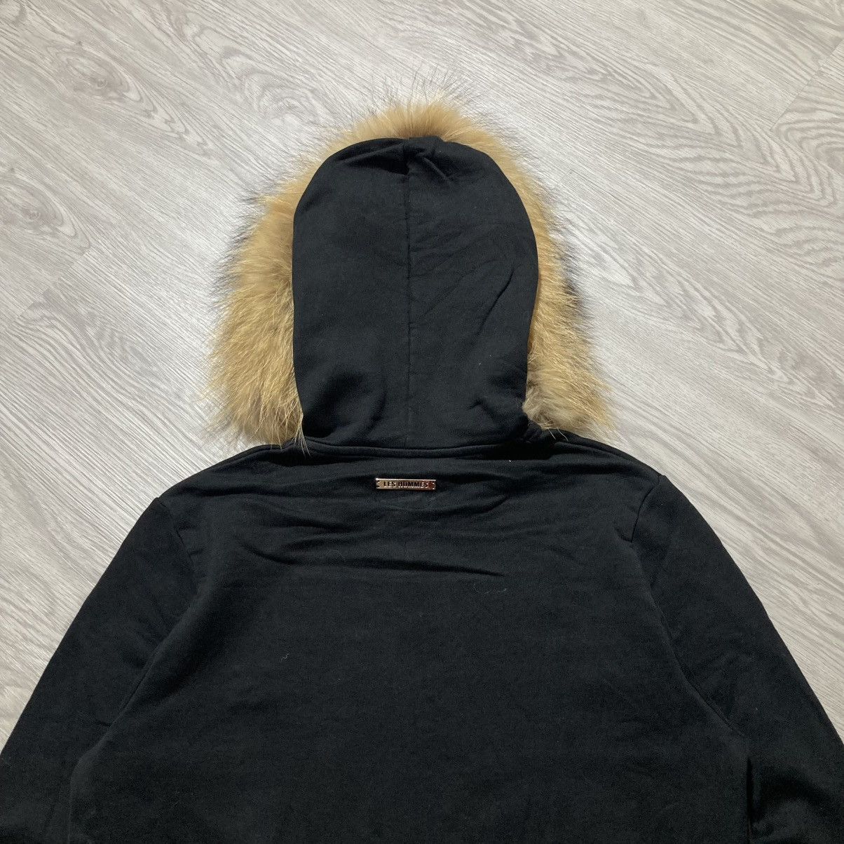 20471120 2000s Les Hommes Grunge Gothic Punk Style Fur Hoodie Black Size US L / EU 52-54 / 3 - 12 Thumbnail