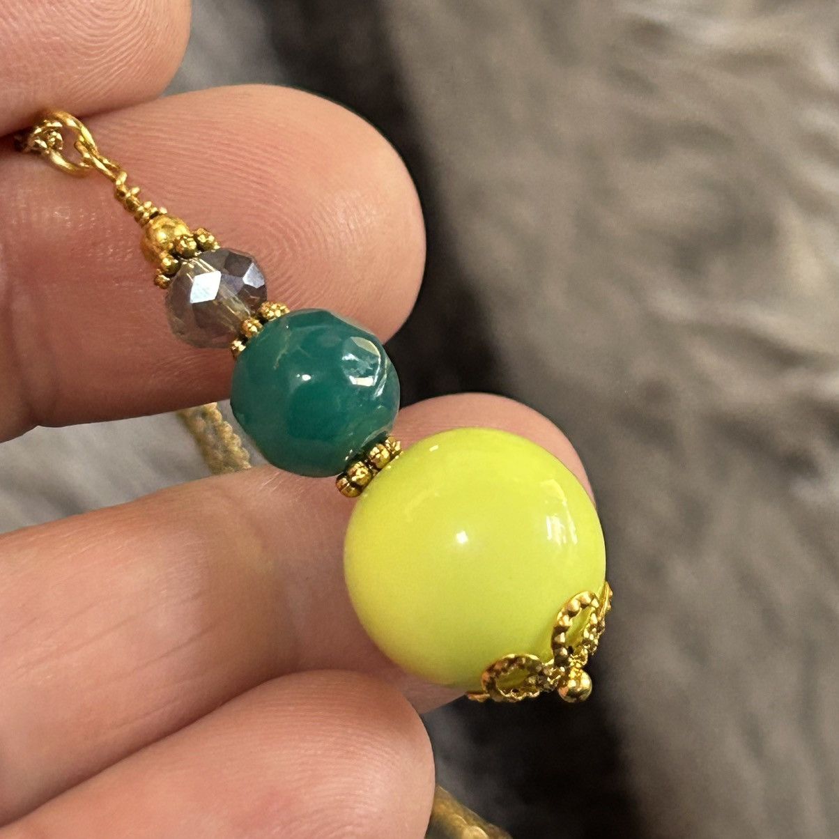 Handmade Handcrafted faceted crystal green chalcedony drop necklace Size ONE SIZE - 1 Thumbnail