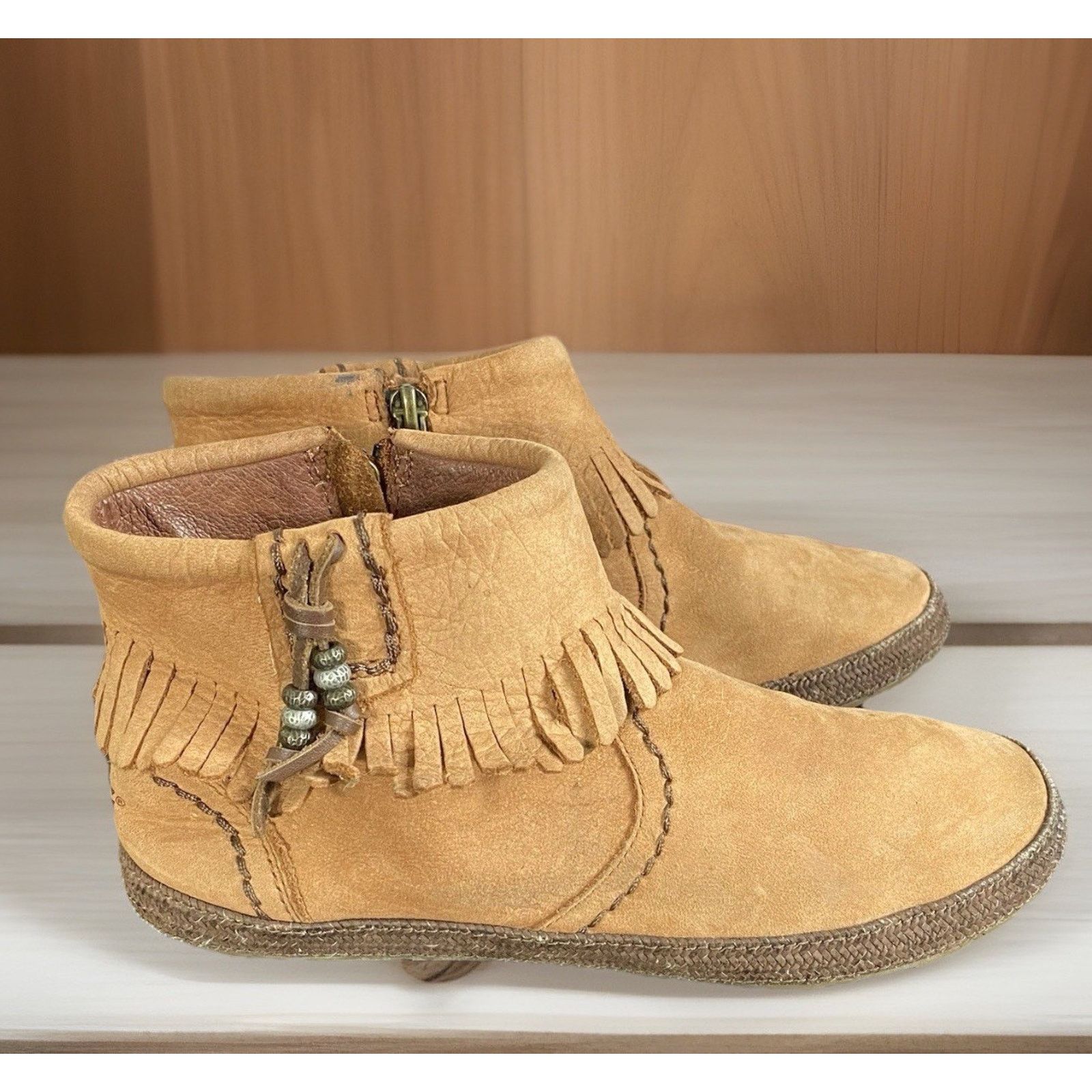 Ugg UGG Tiana Chestnut Suede Ankle boots w Suede Fringe Size 5.5 Size US 5.5 / IT 35.5 - 6 Thumbnail