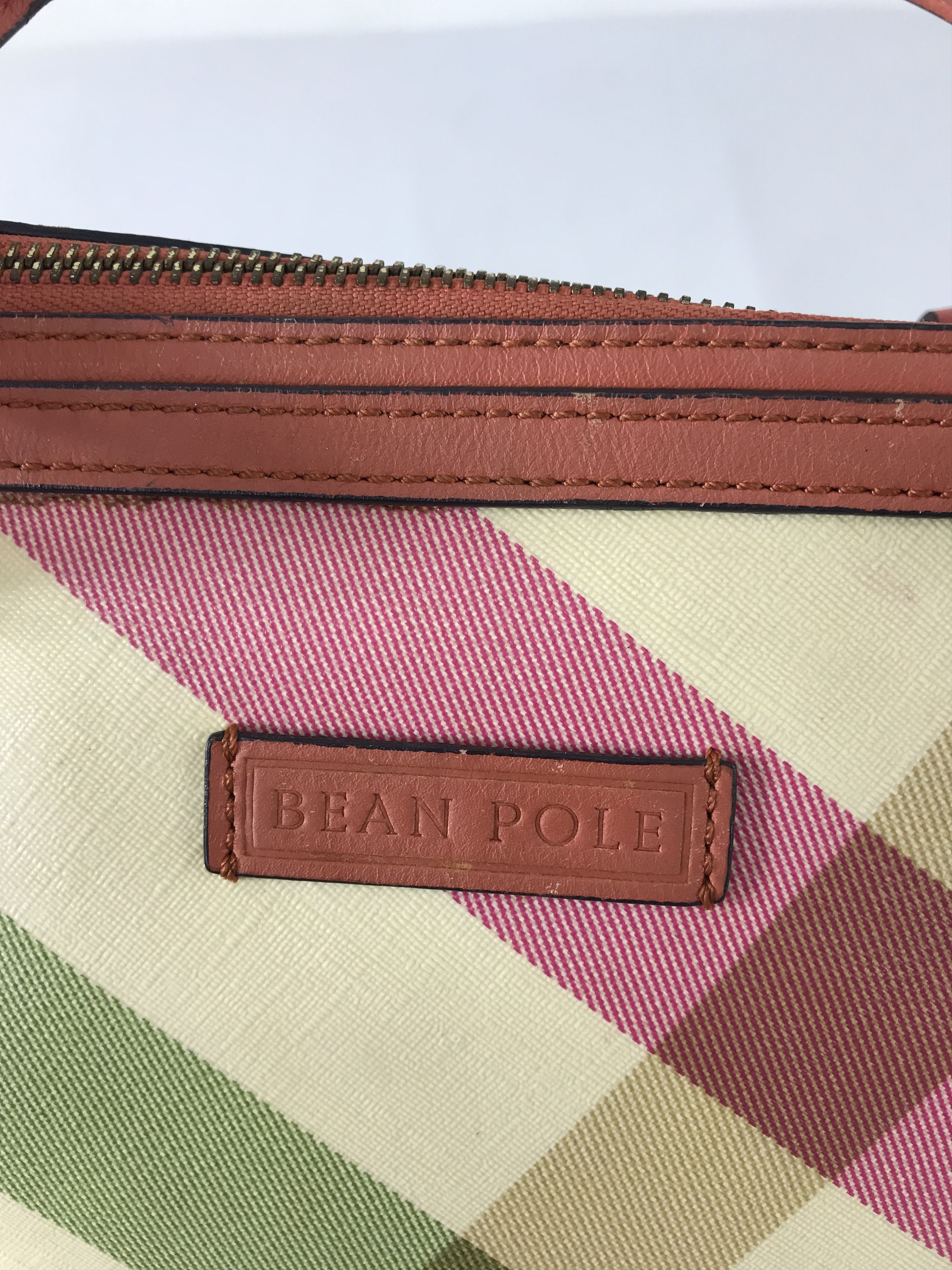 BEANPOLE Bean Pole Nova Check Checkered Burgandy Leather Hand Bag Size ONE SIZE - 4 Thumbnail
