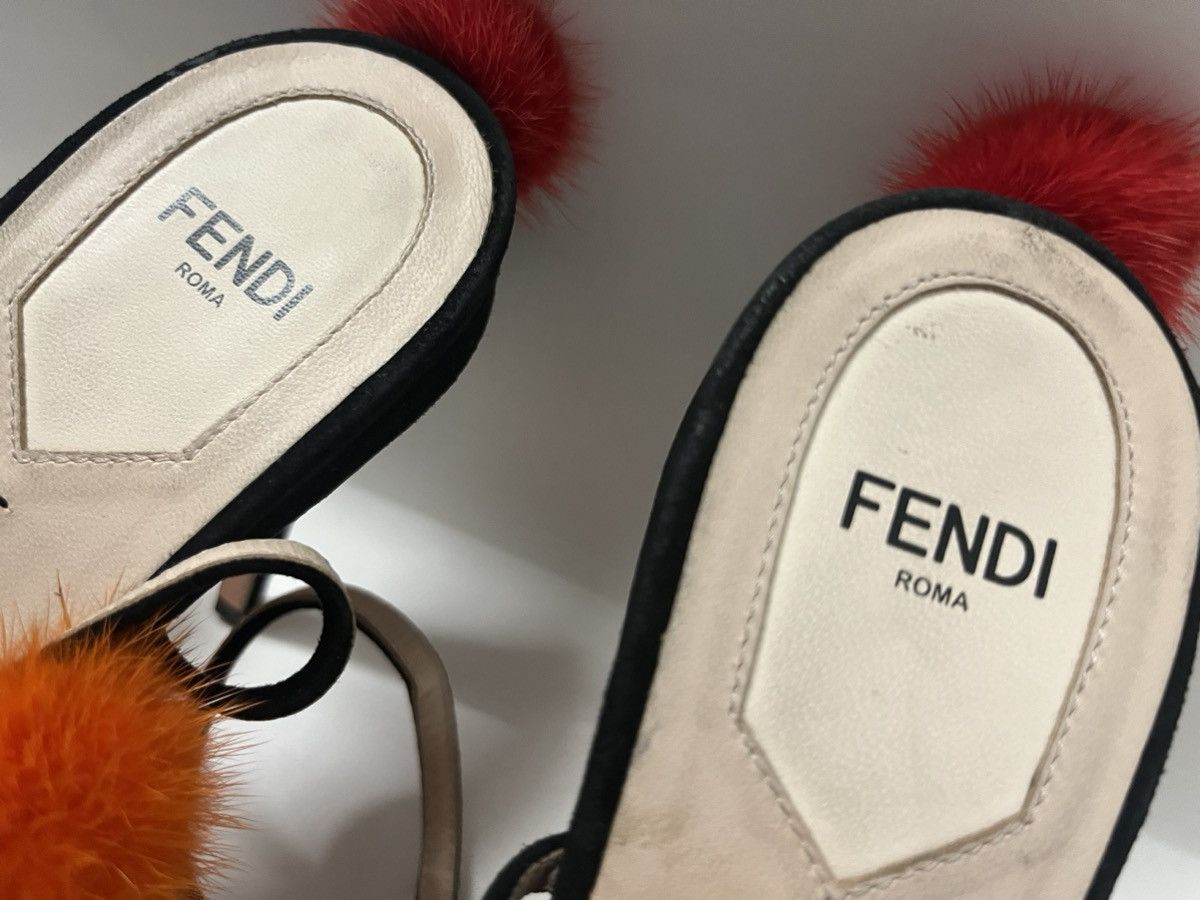 Fendi Fendi Black Pom Poms Ankle Strap Sandals Size 40 Size US 10 / IT 40 - 2 Thumbnail