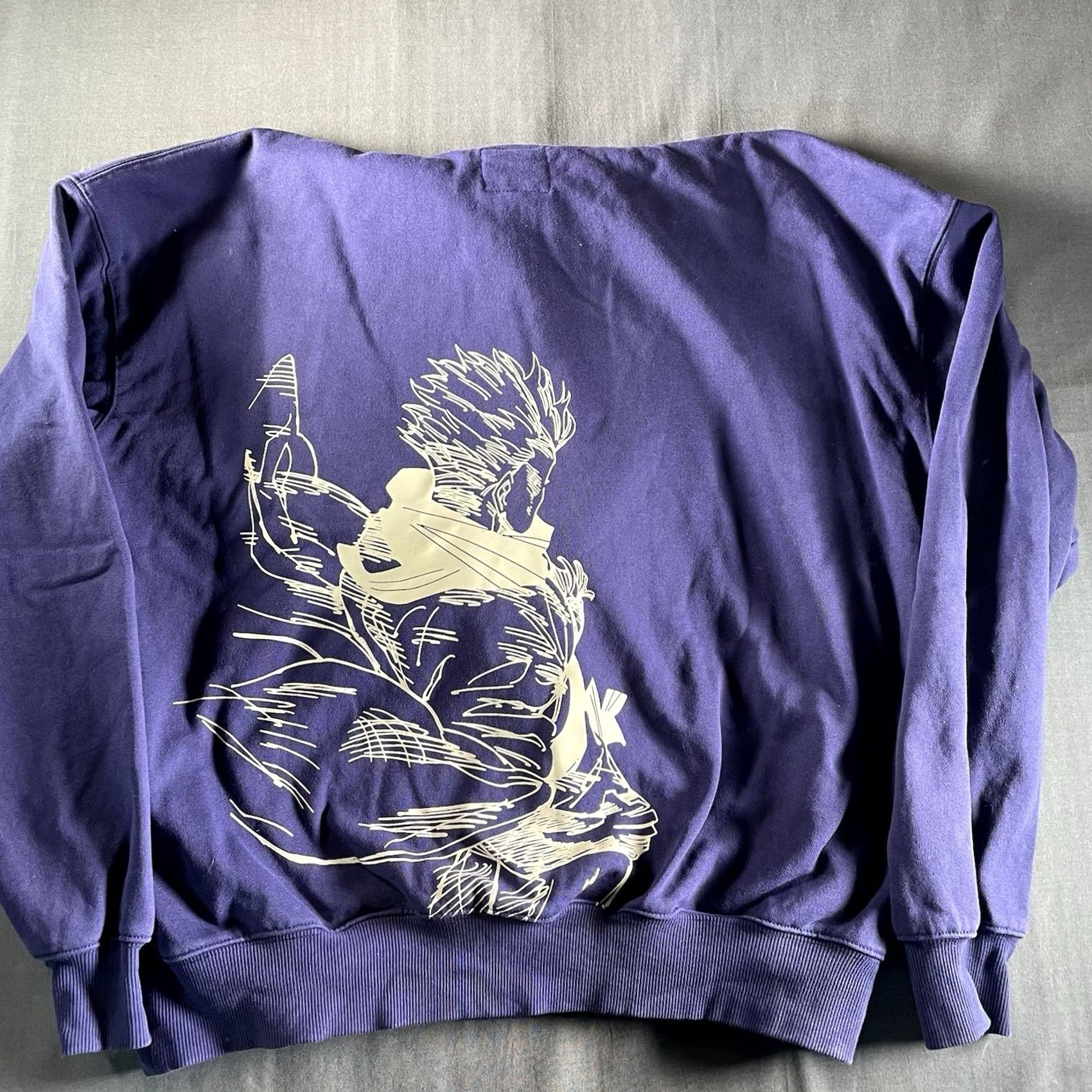 Vintage KENSHIN KOLLECTION Hoodie Men S Purple Blue Wolf Design Sleeved Sweater Size US S / EU 44-46 / 1 - 7 Thumbnail