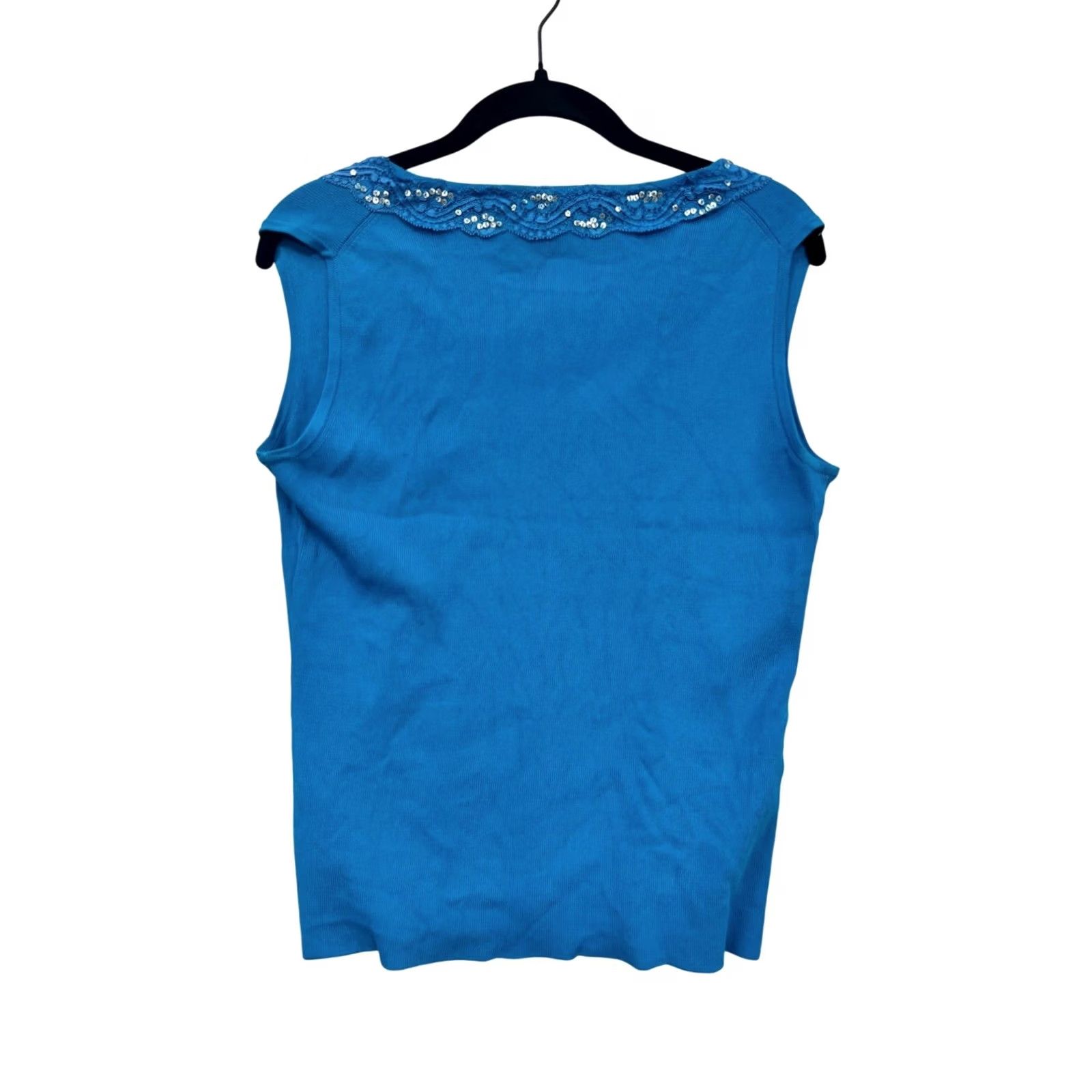 Vintage Vertigo Large Blue Sleeveless Top L Unisex Adults Size L / US 10 / IT 46 - 2 Thumbnail