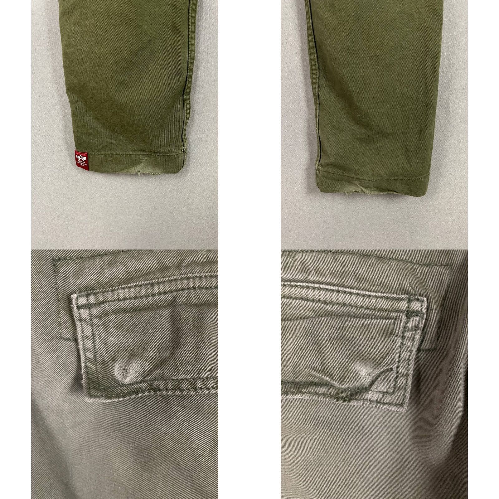 Alpha Industries Alpha Industries Mens Cargo Pants Size 31 Olive Green Cotton Straight Leg Size US 31 - 9 Thumbnail