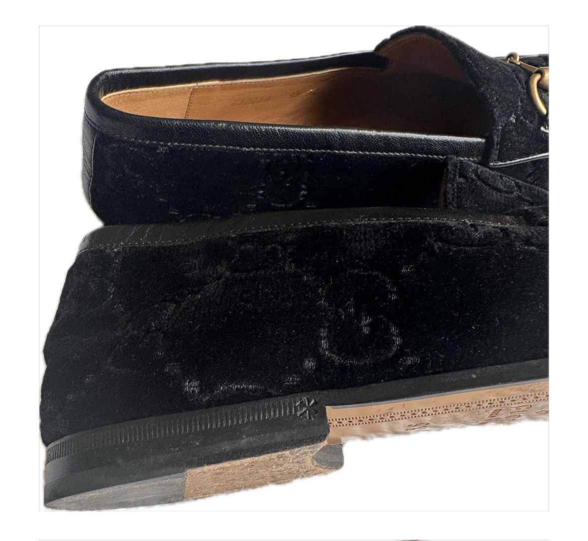Gucci Gucci Jordaan GG Velvet Loafer - Black Size US 9.5 / EU 42-43 - 5 Thumbnail