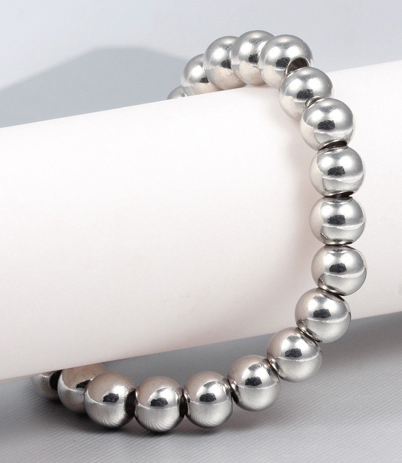 Jewelry Heavy Metal 8MM Ball Link Chain Bracelets Size ONE SIZE - 1 Thumbnail