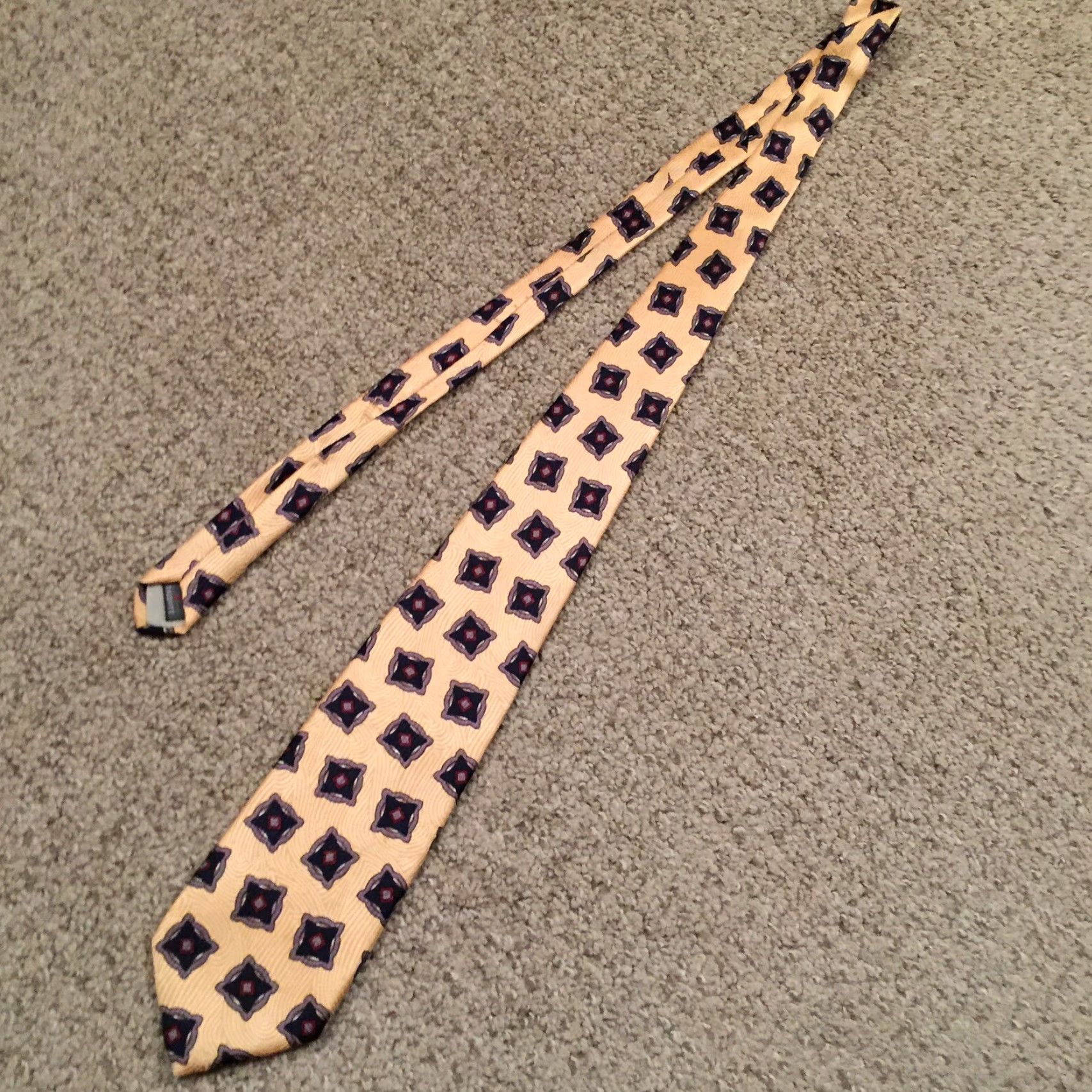 Robert Talbott Robert Talbott Neck Tie Beige Geometric Silk USA Tie Pointed 100% Silk Classic 57"-60" Men Beige US Vintage No Size ONE SIZE - 2 Thumbnail