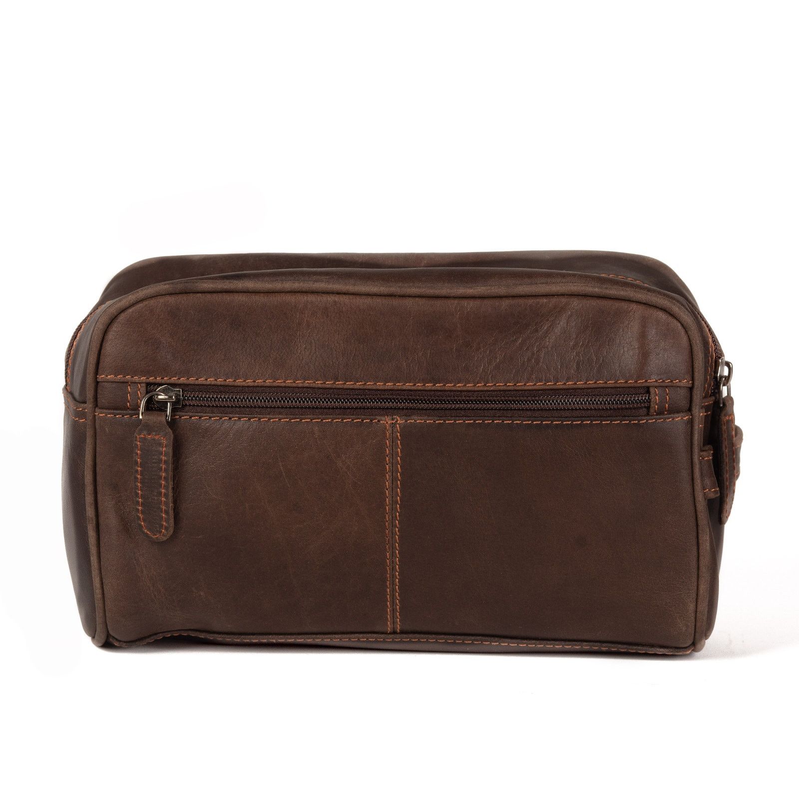 Handmade Men's New Leather Toiletry Bag Brown Size ONE SIZE - 3 Thumbnail