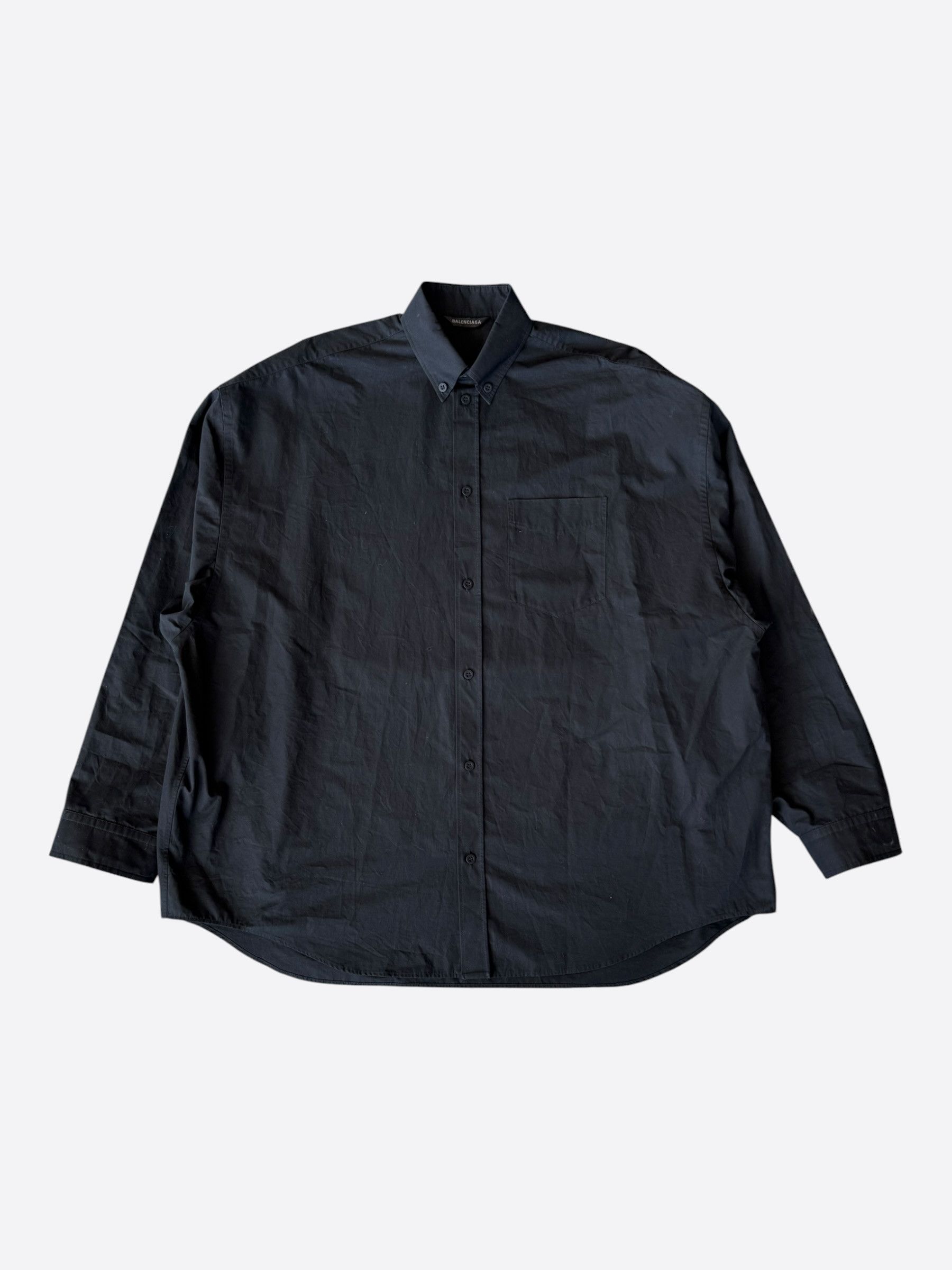 Balenciaga Balenciaga Black & White Logo Button Up Shirt Size US XXL / EU 58 / 5 - 2 Thumbnail