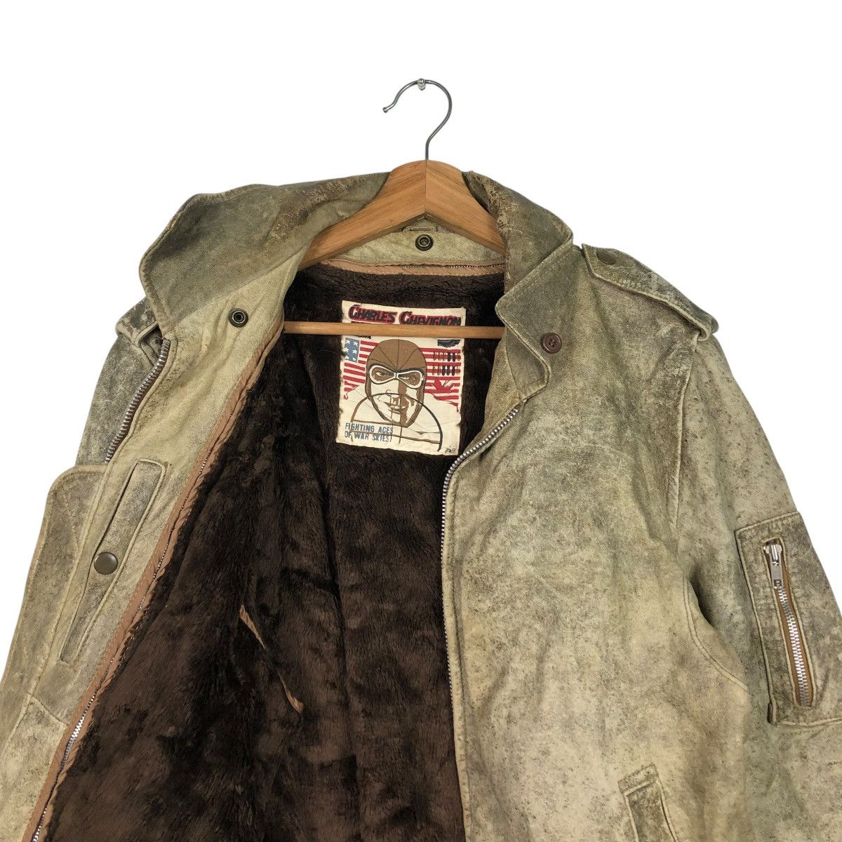 Japanese Brand 🔥VINTAGE BIKER LEATHER JACKET CHARLES CHEVIGNON PARIS Size US M / EU 48-50 / 2 - 14 Thumbnail
