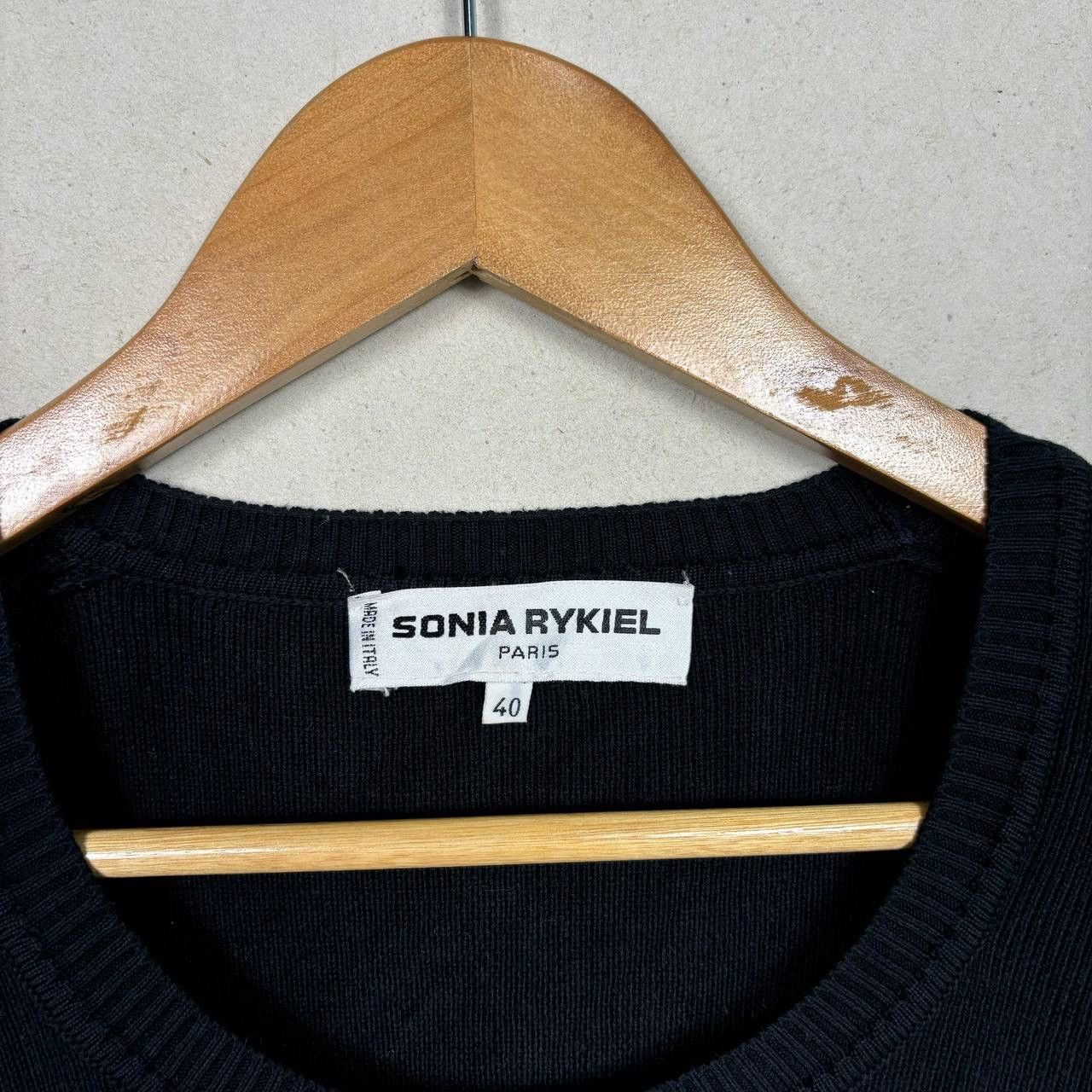 Sonia Rykiel Sonia Rykiel Black Rib Knit Long Sleeve Shirt Size S / US 4 / IT 40 - 3 Thumbnail