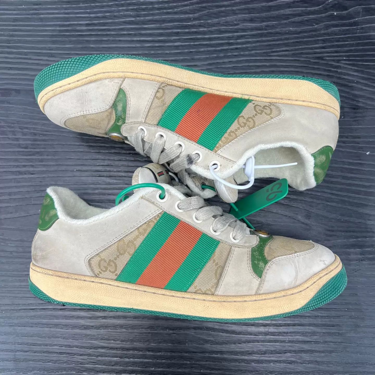 Gucci Gucci Green Dirty Sneakers US4.5/EU37.5 with box Size US 7 / IT 37 - 3 Thumbnail