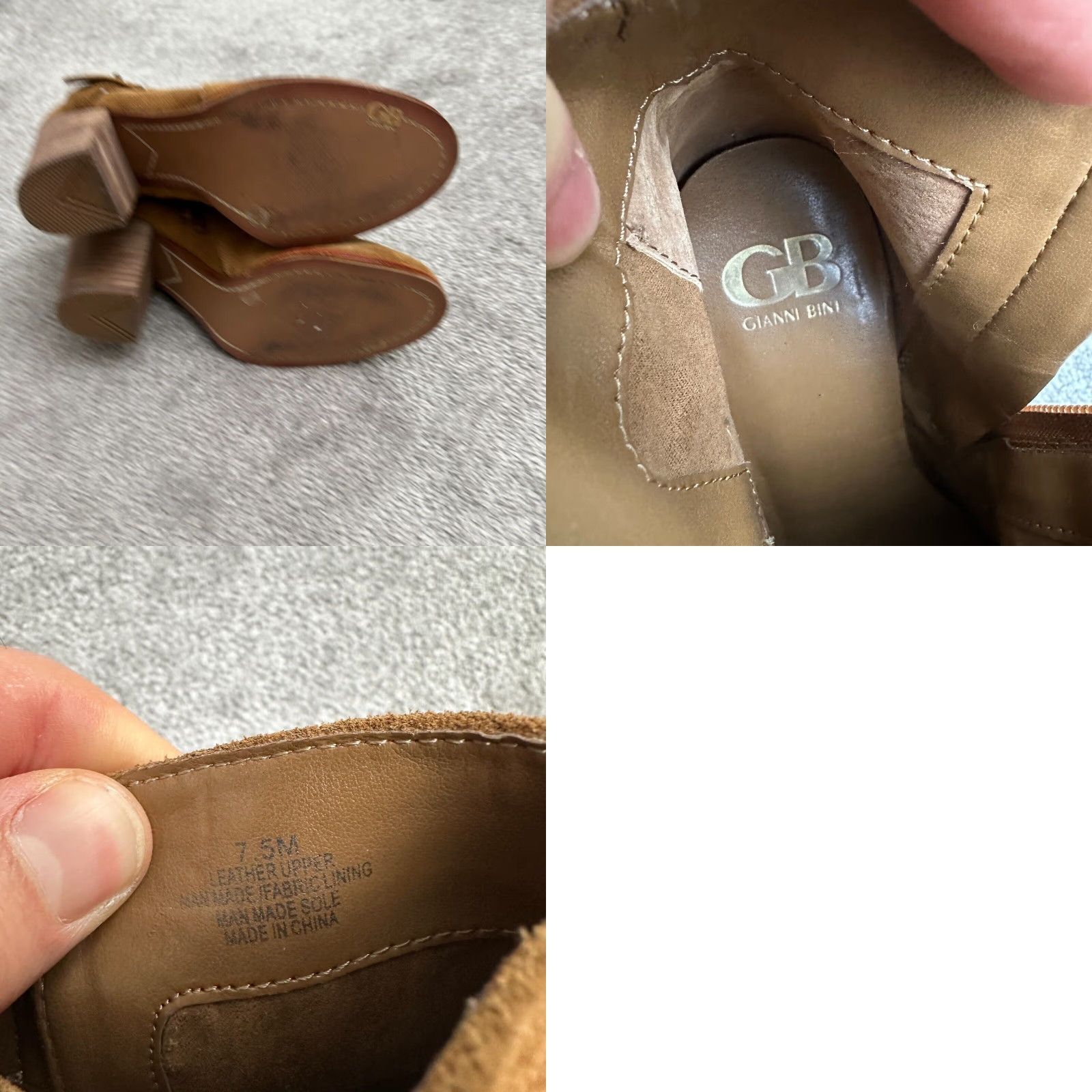 Vintage Gianni Bini Davis Suede Leather Ankle Boots Womens 7.5M Brown Cuban Wood Heels Size US 8 / IT 38 - 8 Thumbnail