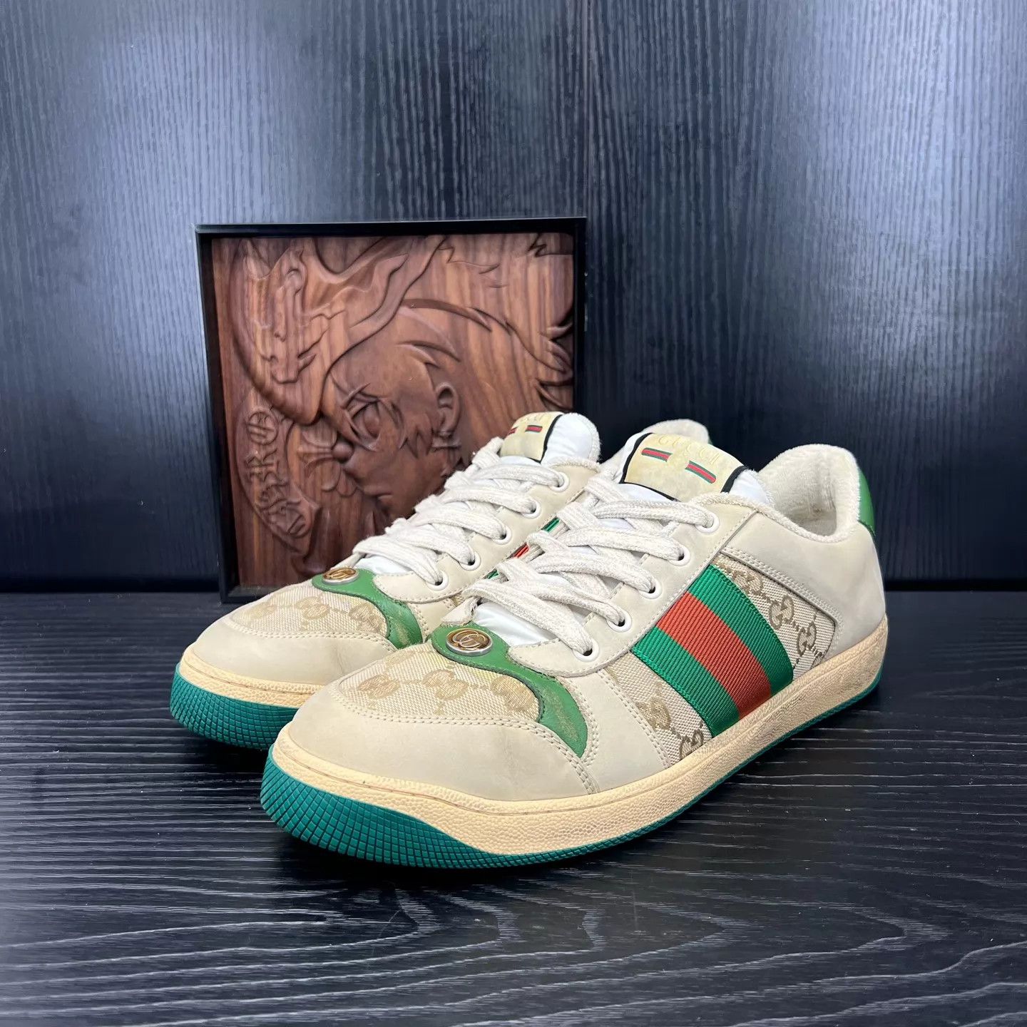 Gucci Gucci Dirty Sneaker Gray Green EU43.5 Like New Size US 10.5 / EU 43-44 - 1 Thumbnail