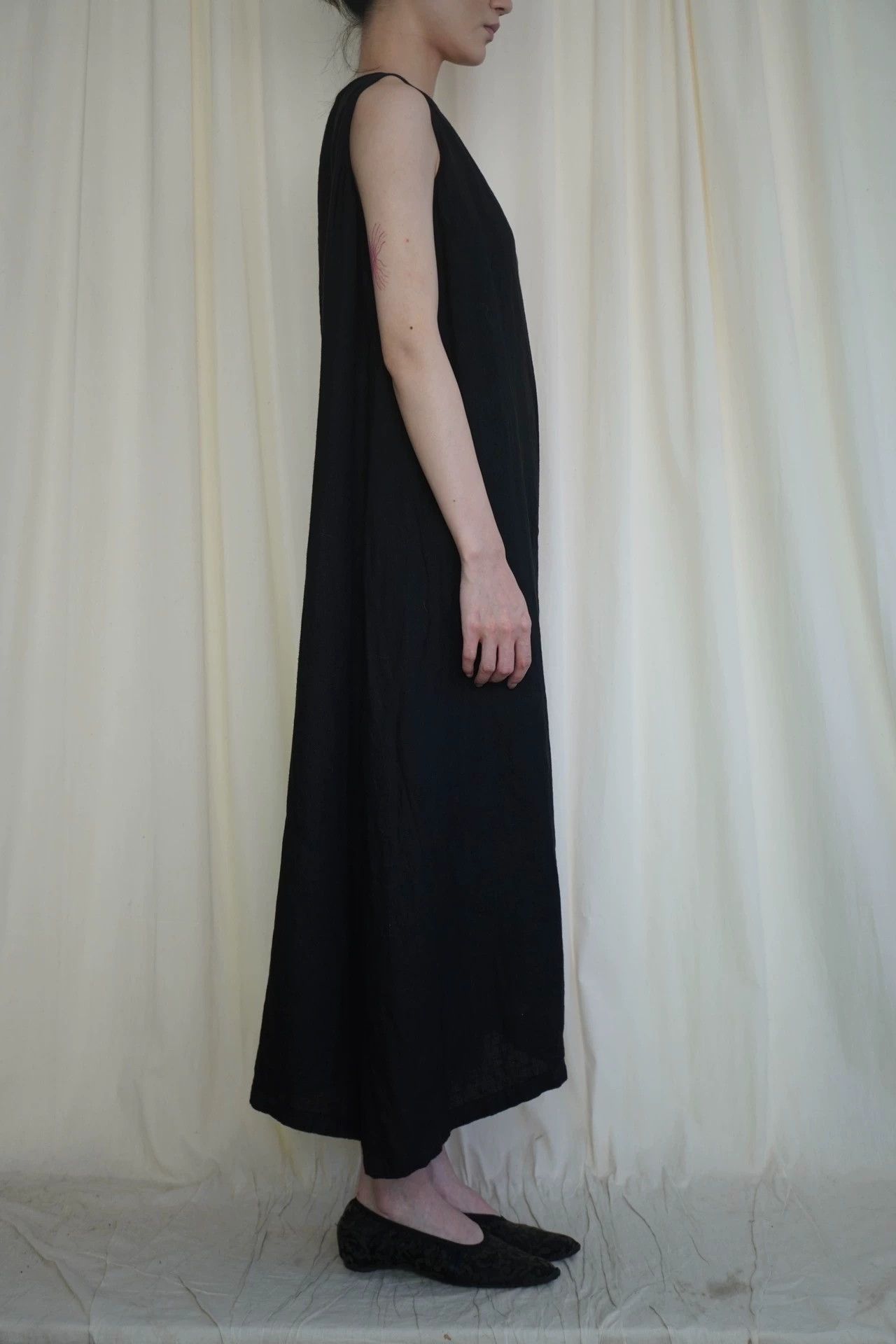 Other EvamEva 2000s Black Linen Vest Dress Japan 9/10 Free Size Size ONE SIZE - 4 Thumbnail