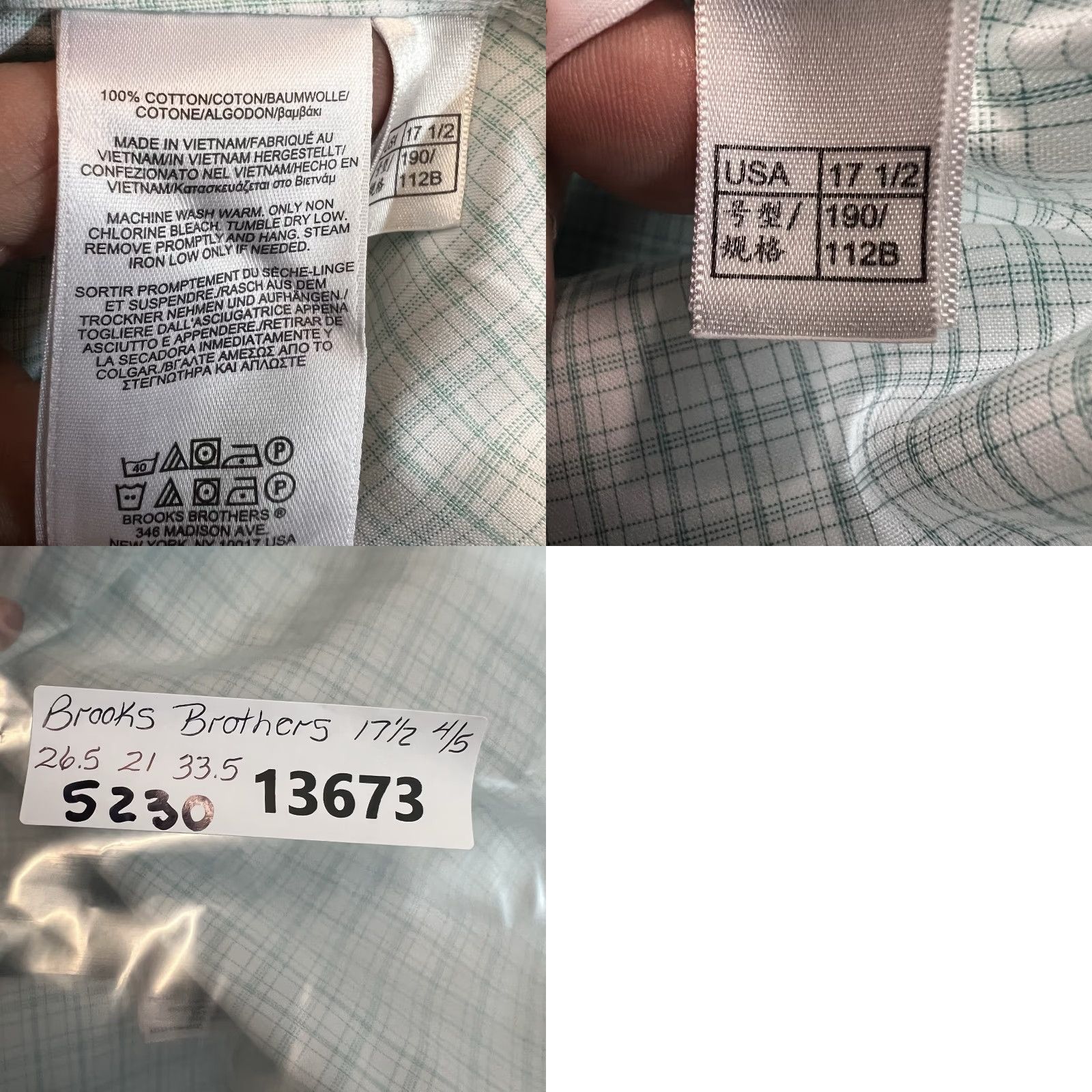 Brooks Brothers Brooks Brothers Regent Checked Button-Up Shirt Mens Size 17.5 34/35 Size US XL / EU 56 / 4 - 8 Thumbnail