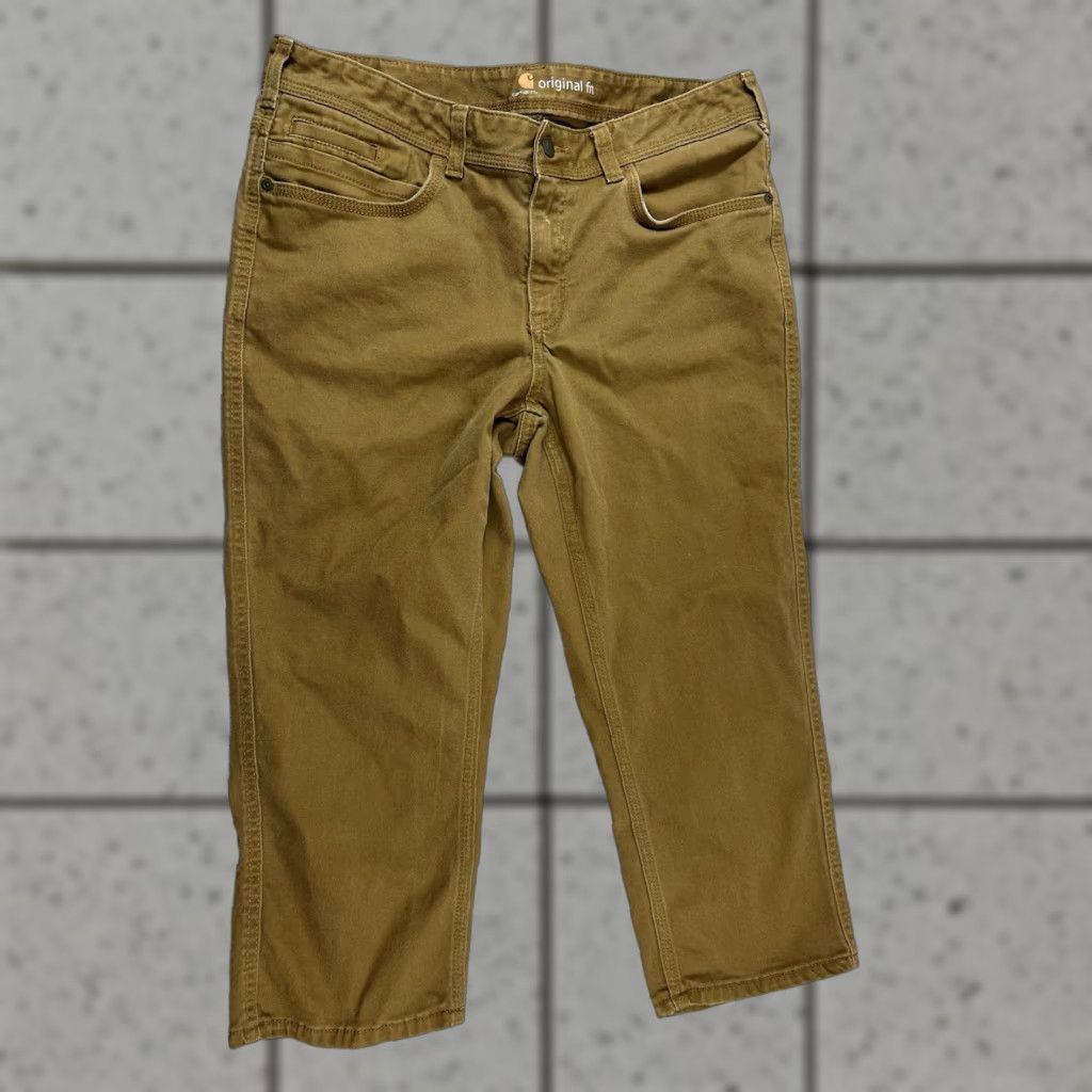 Carhartt Carhartt Women’s Jeans Capri Crop 14 Brown Dark 101098 Crop Width Classic Waist 35in Regular Small Flaw Pre Owned Size 36" / US 14 / IT 50 - 1 Thumbnail