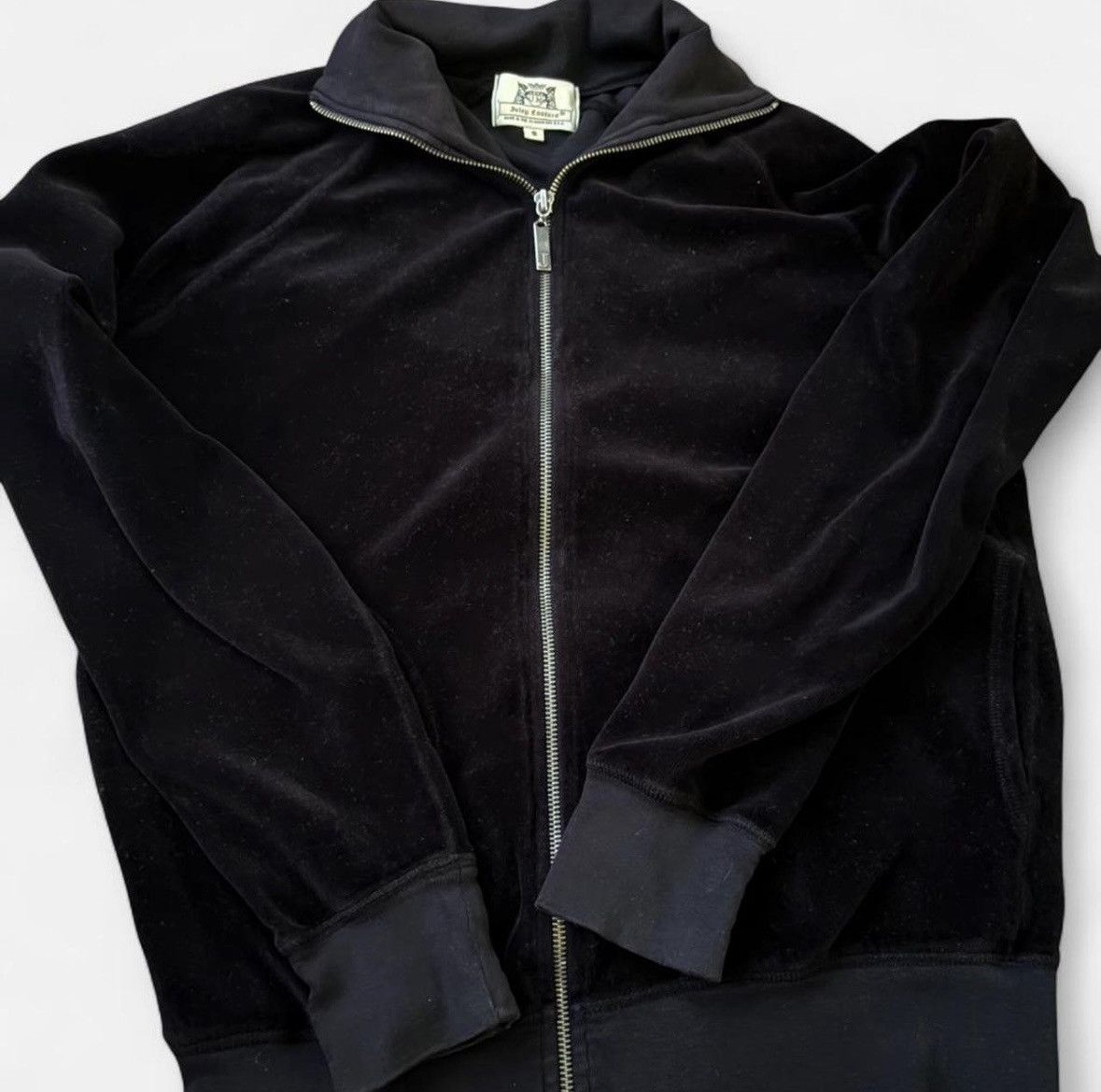 Juicy Couture Vintage Y2K Juicy Couture Black Velour Track Jacket Size S / US 4 / IT 40 - 2 Thumbnail