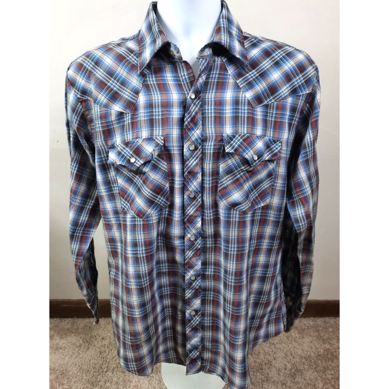 Vintage VINTAGE King of the Road Western Shirt Mens M Plaid Pearl Snap Rockabilly 80s Casual Size US M / EU 48-50 / 2 - 5 Thumbnail