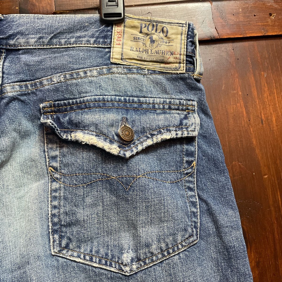 Polo Ralph Lauren × Ralph Lauren Polo distressed Jean Size US 33 - 3 Thumbnail