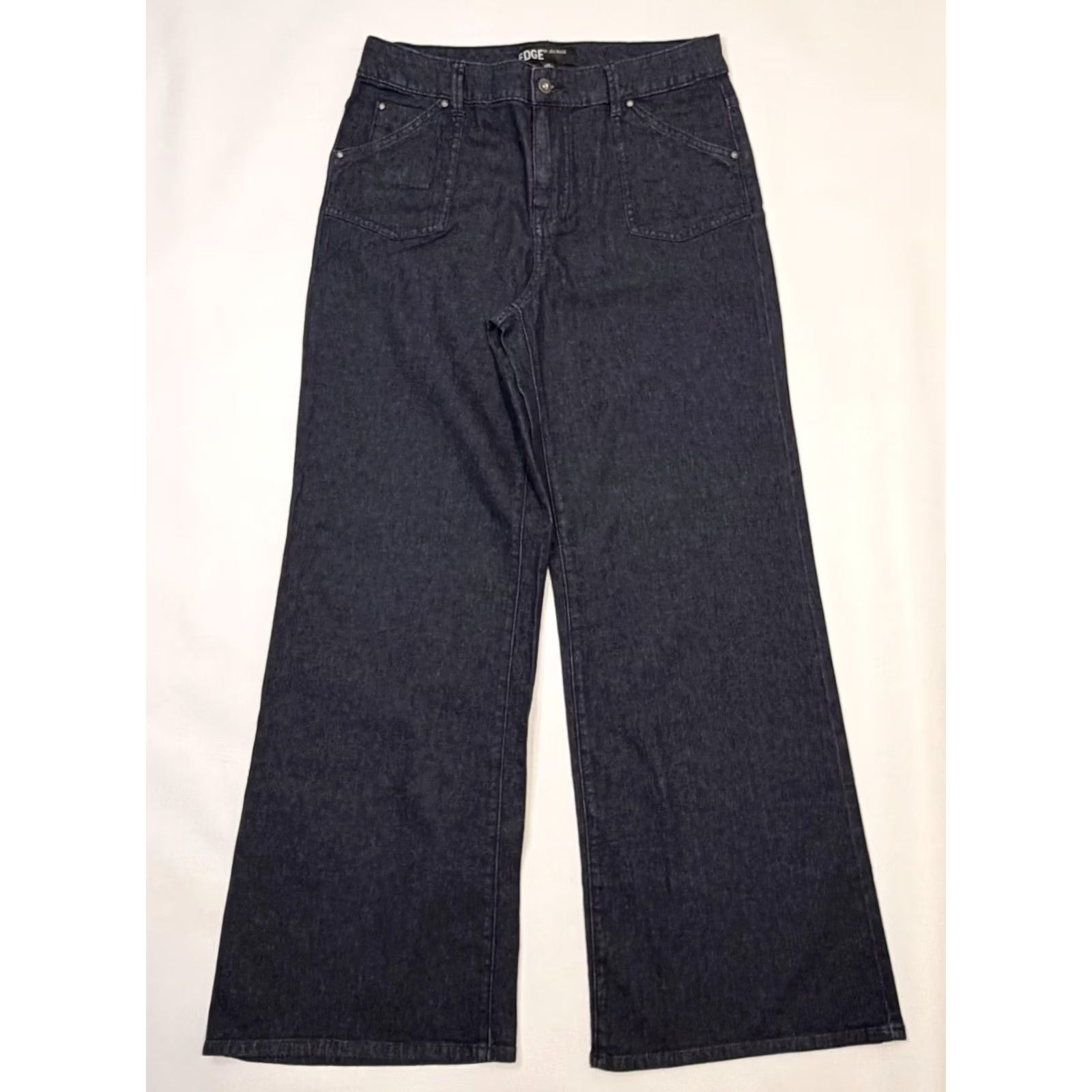 Vintage EDGE by Jen Rade Jeans Womens 10 Blue Wide-Leg High Rise Stretch Denim Men's? Size 32" / US 10 / IT 46 - 2 Thumbnail