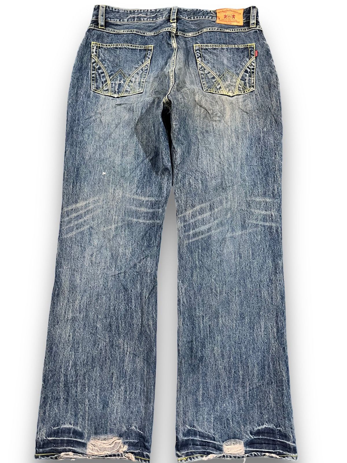 POST ARCHIVE FACTION (PAF) Vintage Wholenine Denim Style Splatter jeans Size US 36 / EU 52 - 5 Thumbnail