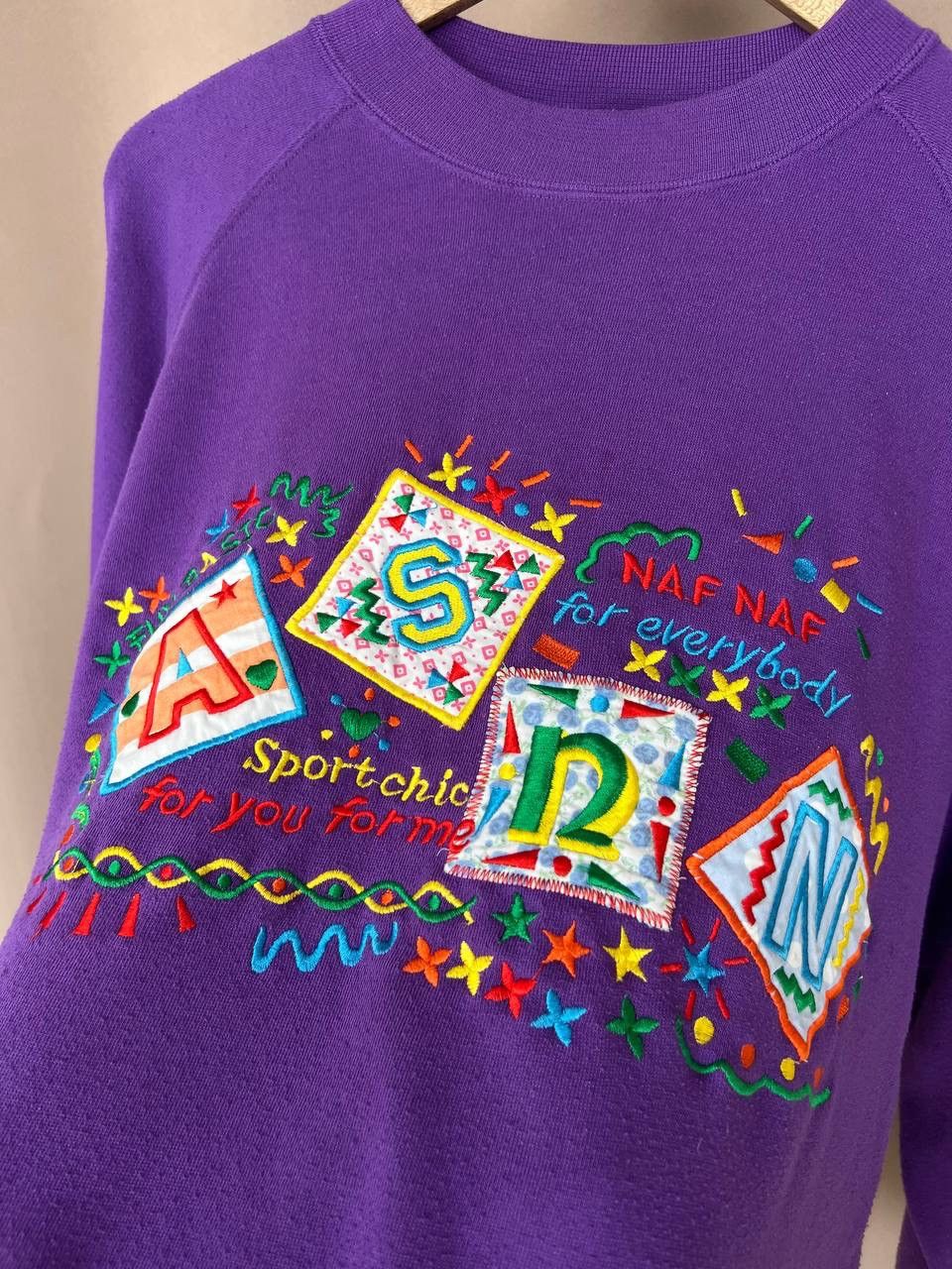 Vintage NAF NAF Embroidered Big Logo Sweatshirt Mens Size M/L Size US L / EU 52-54 / 3 - 9 Thumbnail