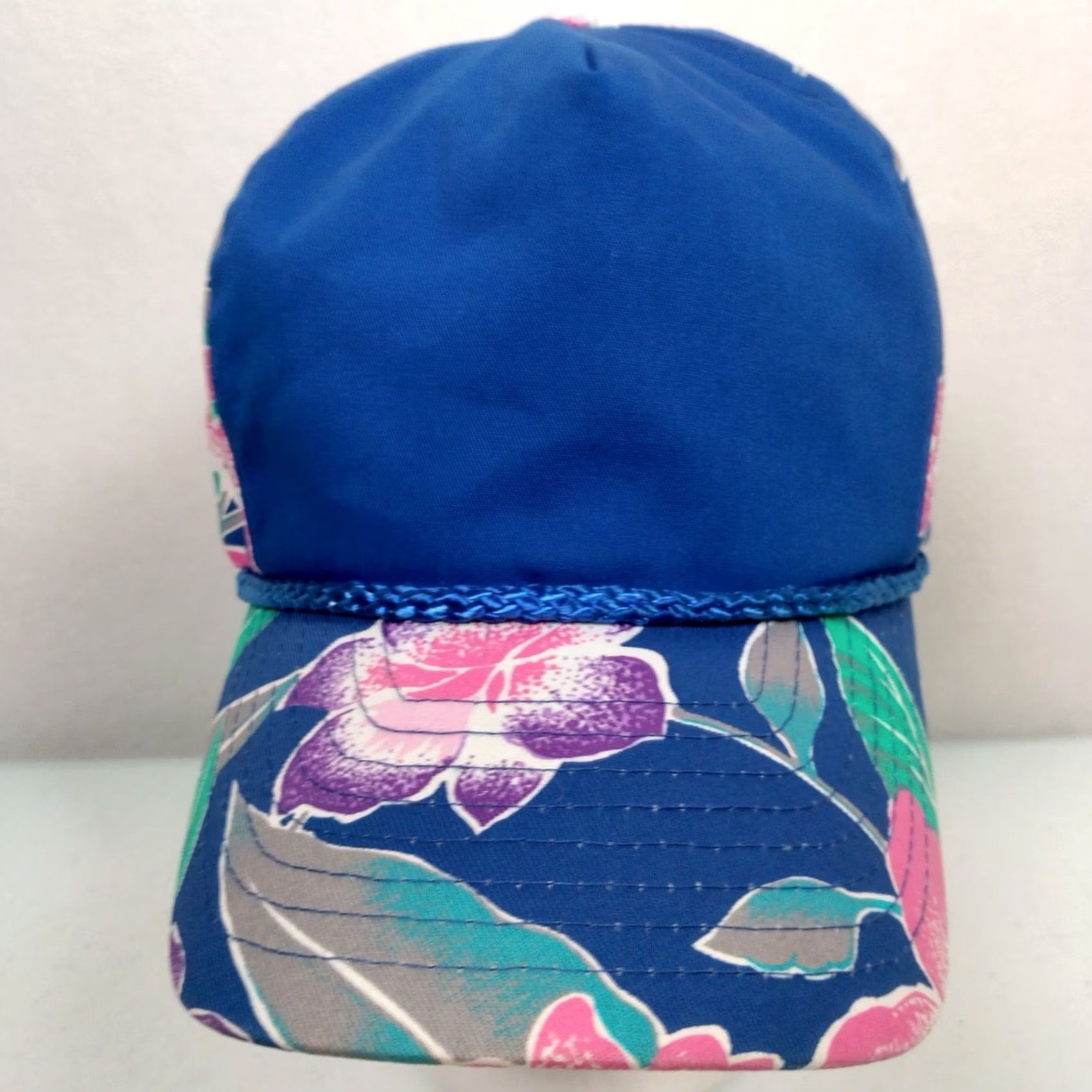 ALOHAS Vintage Nissin Cap Hat Tropical Flowers Aloha Hawaiian Blue Pink Canvas Beach Snapback Men One Size Blue Canvas Floral Beach Vintage Nissin Cap Hat Size ONE SIZE - 3 Thumbnail