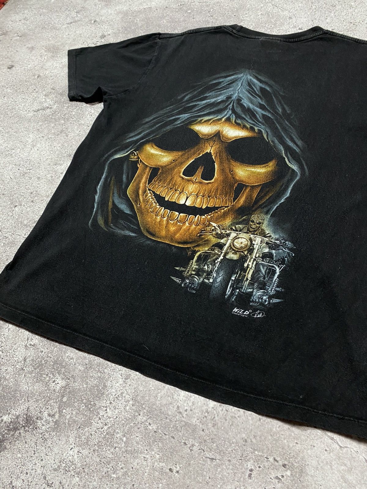 Other Vintage WILD Biker skull Harley Davidson style Tshirt Size US L / EU 52-54 / 3 - 10 Thumbnail