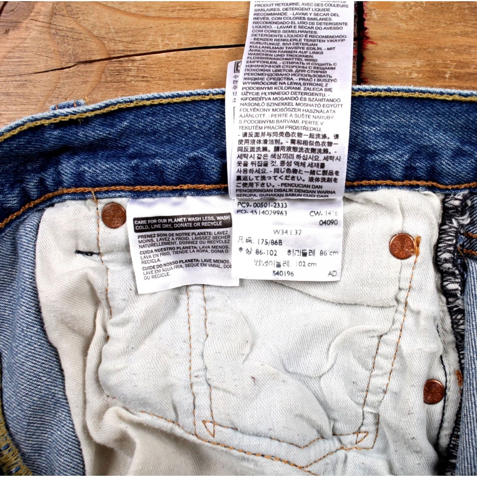 Denime VINTAGE Levis 501 Jeans 34x32 Blue Regular Straight Light Stonewash Red Tab Denim Jeans Size US 34 / EU 50 - 3 Thumbnail