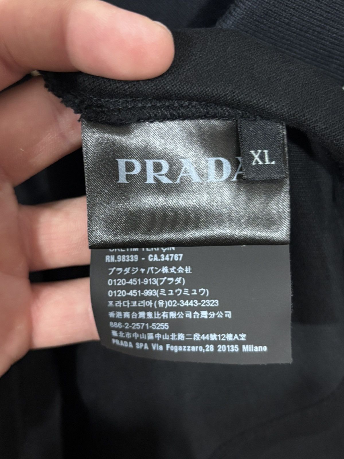 Prada Prada Logo Striped Trim Lapel Black Polo Size US XL / EU 56 / 4 - 6 Thumbnail