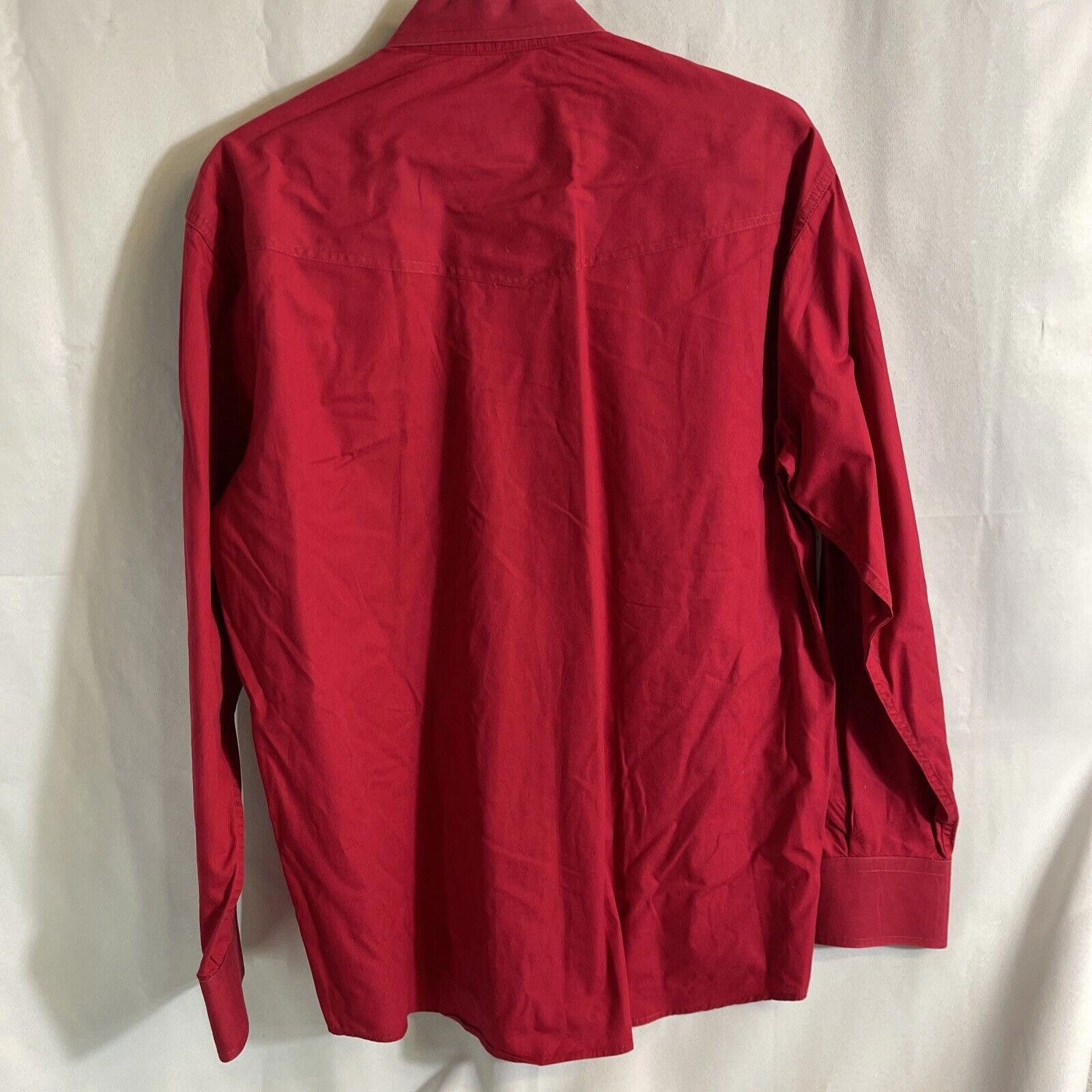 Roper Roper Shirt Mens Large Red Button Pearl Snap Size US L / EU 52-54 / 3 - 2 Thumbnail