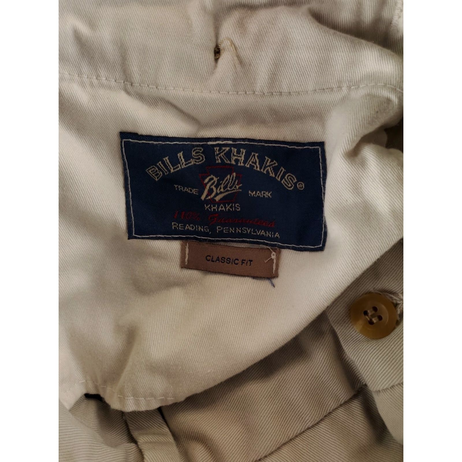 Bills Khakis Bills Khakis Classic Fit Pants Made USA Beige Pleated Mens 33 Chino 29 Inseam Ivory 33x29 Mens Size US 33 - 3 Thumbnail