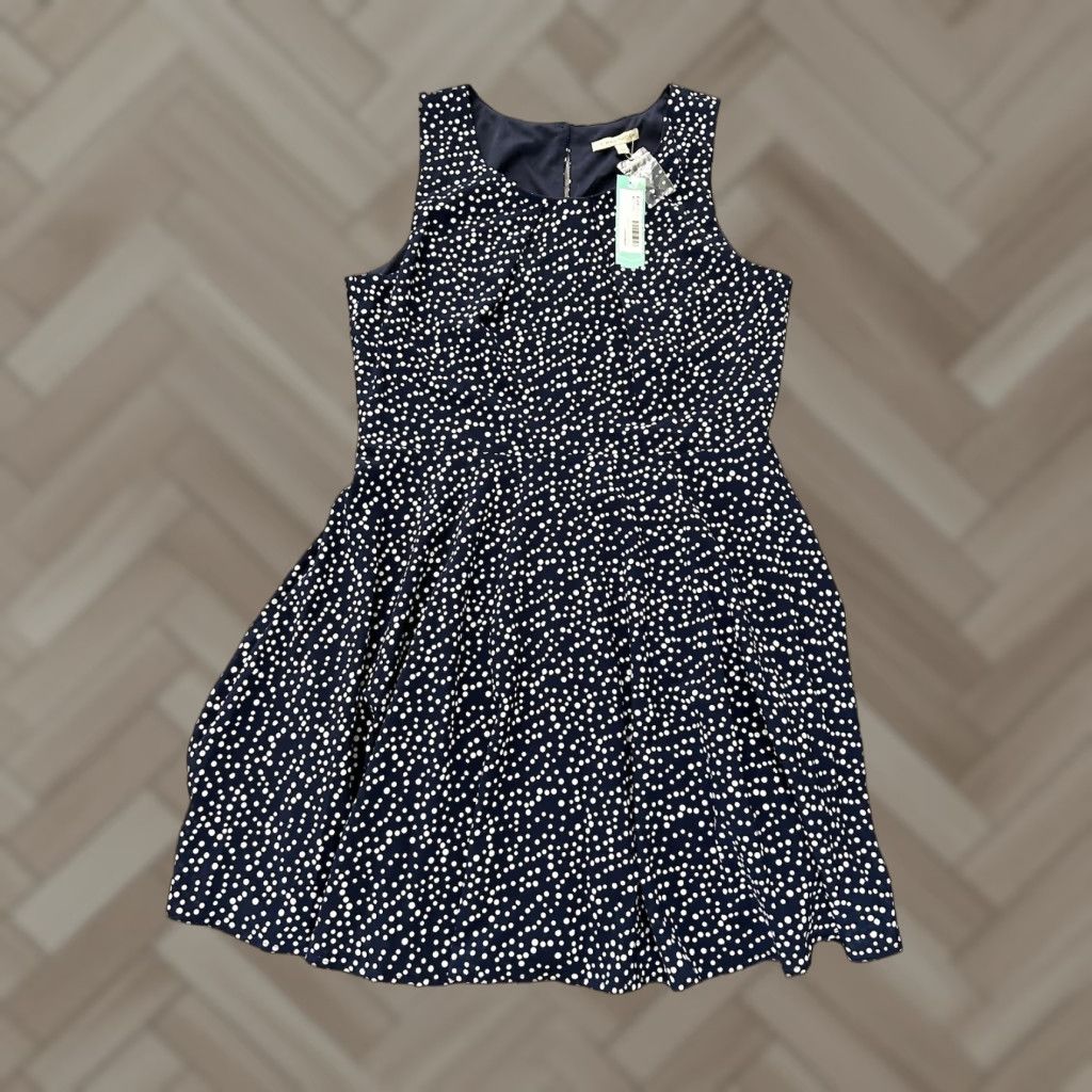 Sugar 41 Hawthorn Stitch Fix Sleeveless Dress Women's 14 Navy Blue Sugar Dot Print A-Line Knee Length Size XL / US 12-14 / IT 48-50 - 1 Thumbnail