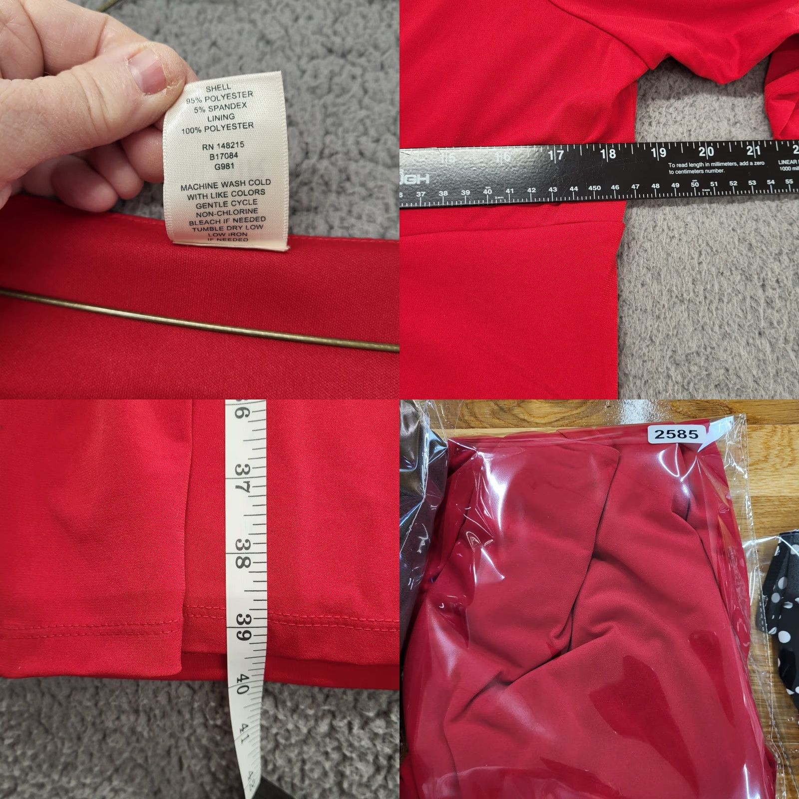Vintage Blair Red Wrap Dress Women 12P 3/4 Sleeve Ruched Knit Knee-length Party Dress Size XL / US 12-14 / IT 48-50 - 8 Thumbnail